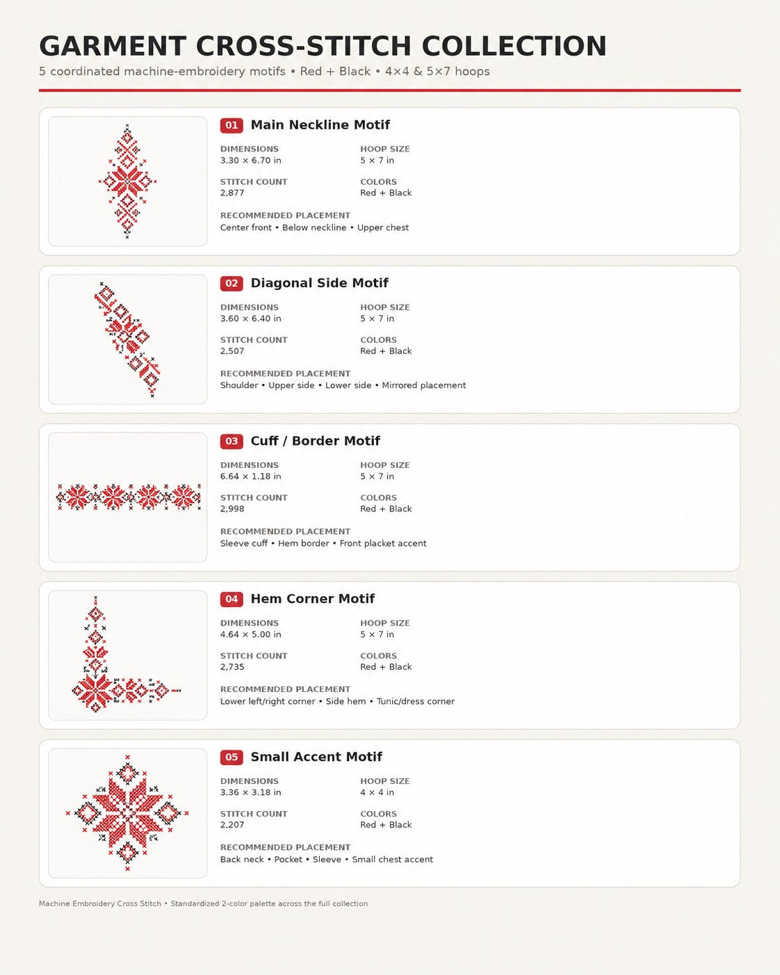 Traditional Cross Stitch Garment Embroidery Set