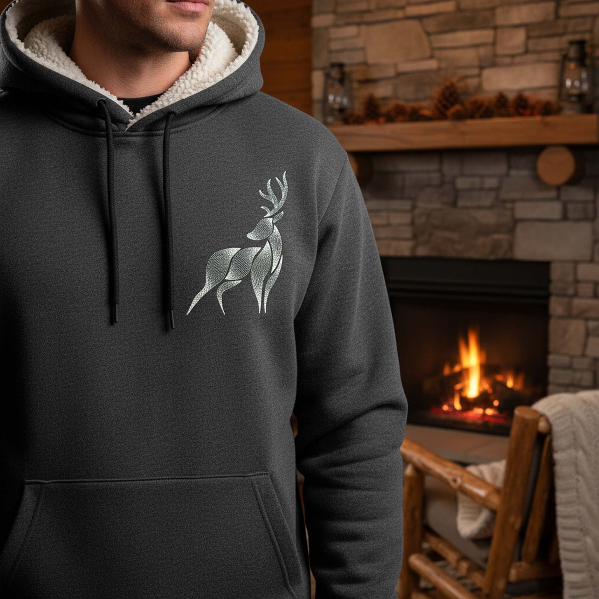 Elegantes Stickmotiv Hirsch