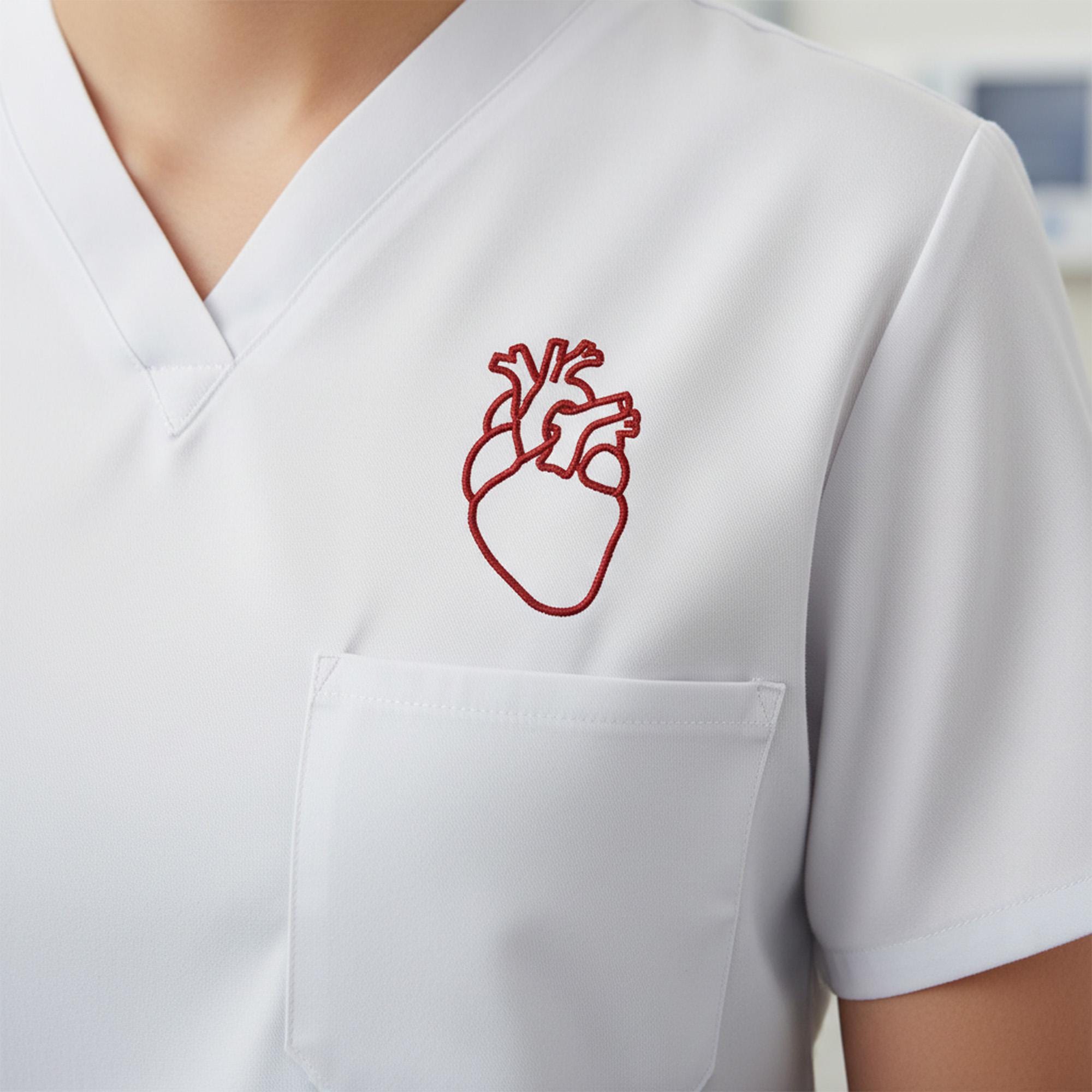 Anatomical Heart Line Art Embroidery mockup preview 3