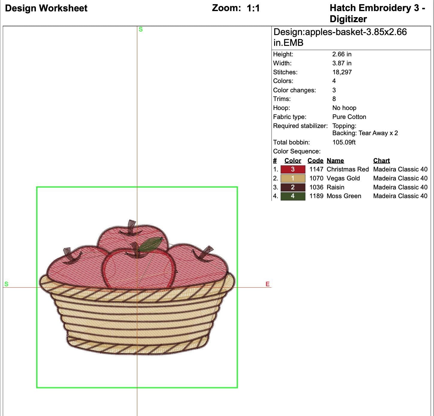 Apple Basket Fall Farmhouse Machine Embroidery Design mockup preview 3