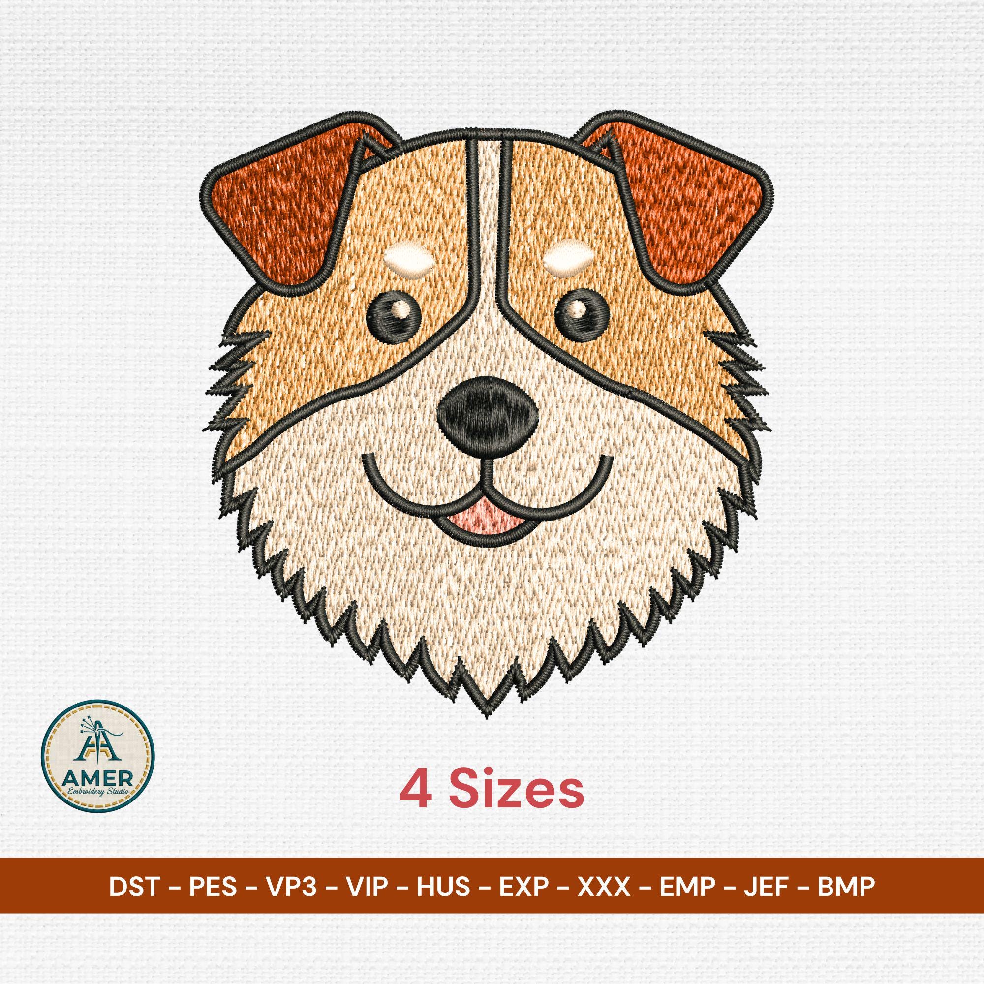 size chart for Australian Shepherd Machine Embroidery Design