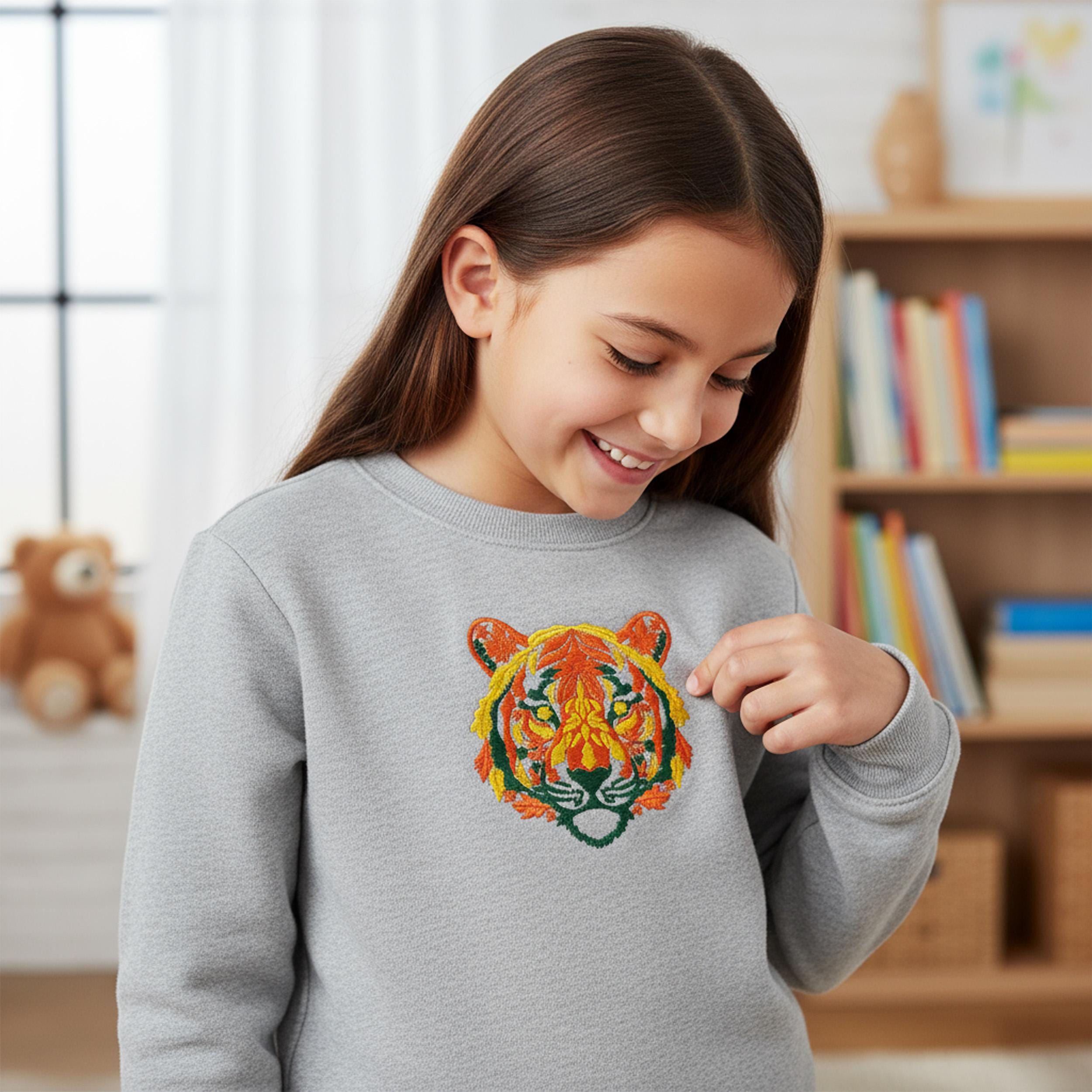 close-up preview of Autumn Tiger Machine Embroidery Design
