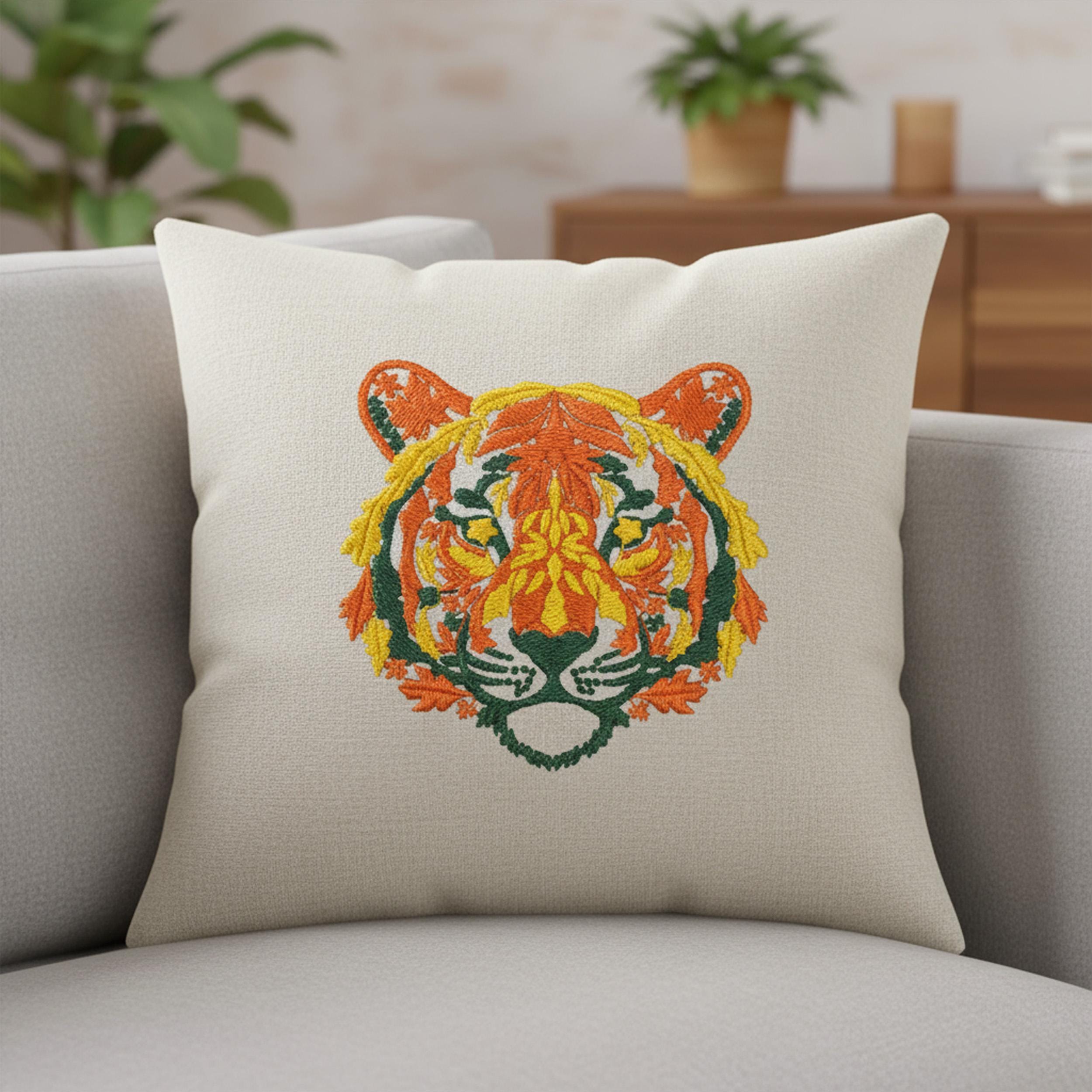 Autumn Tiger Machine Embroidery Design mockup preview 7