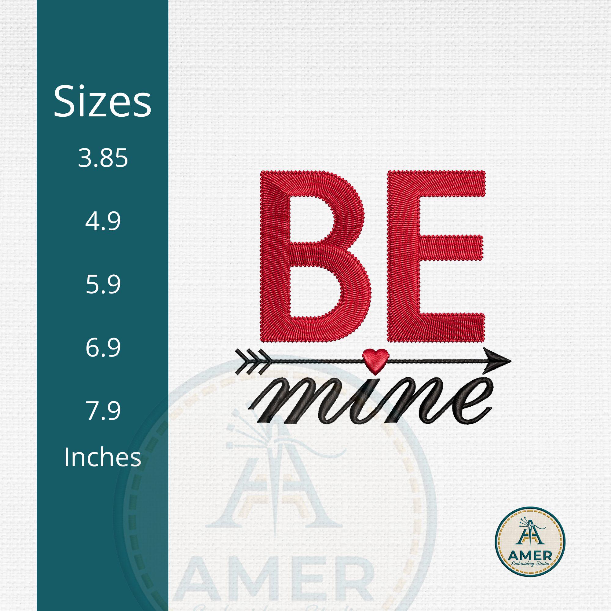 Be Mine Text Machine Embroidery Design mockup preview 8