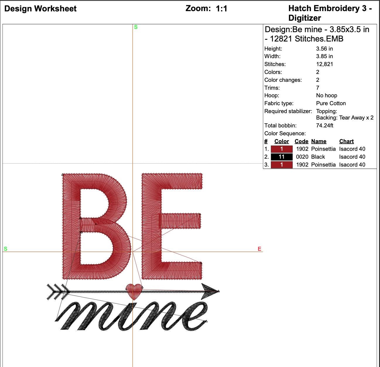 Be Mine Text Machine Embroidery Design mockup preview 9