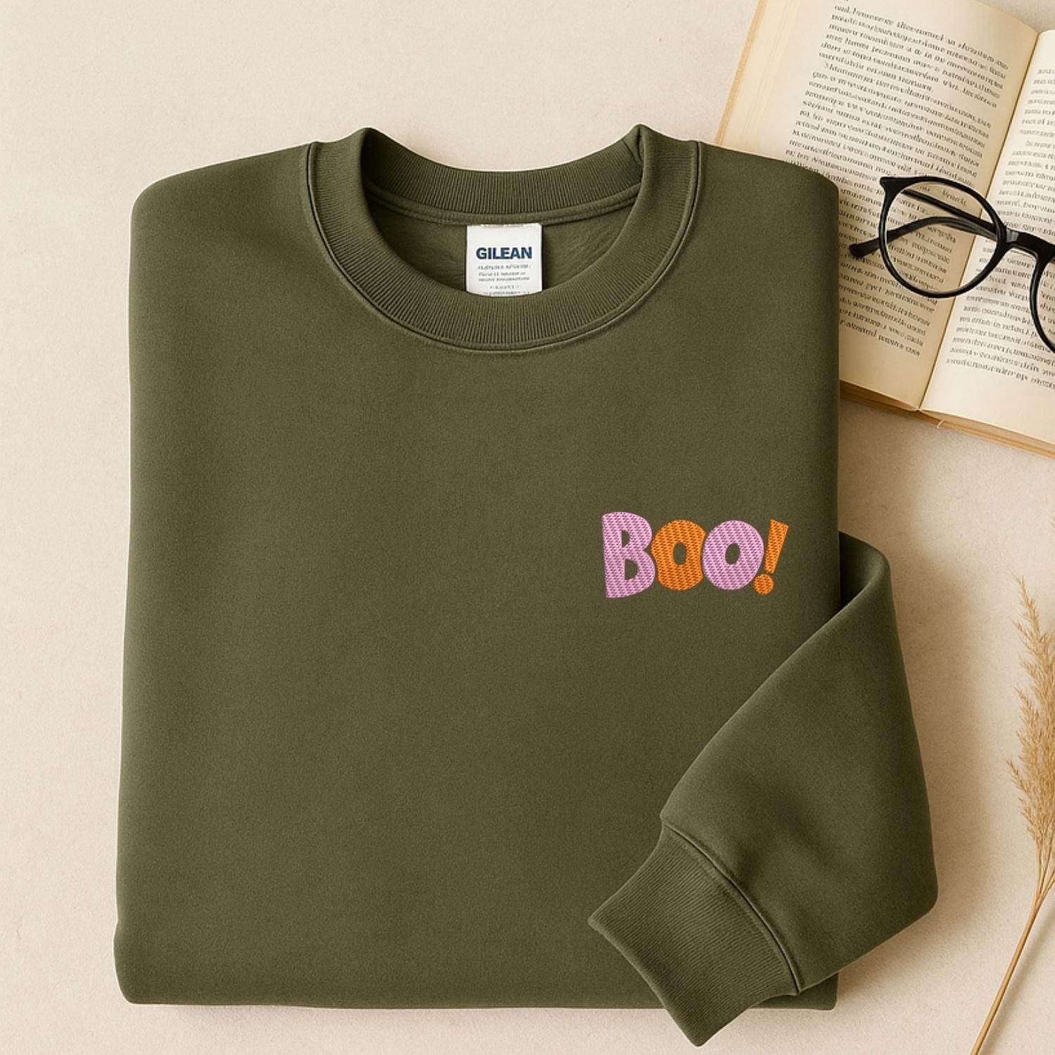 Boo Word Art Halloween Embroidery mockup preview 3