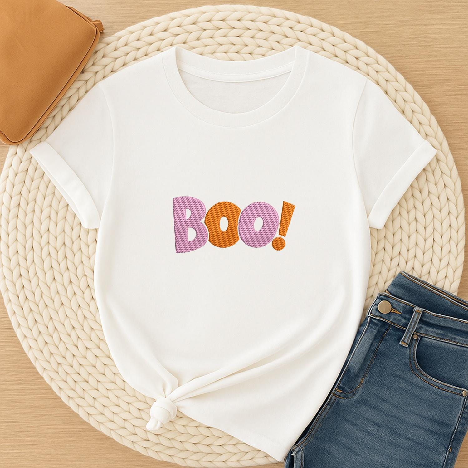 Boo Word Art Halloween Embroidery worksheet