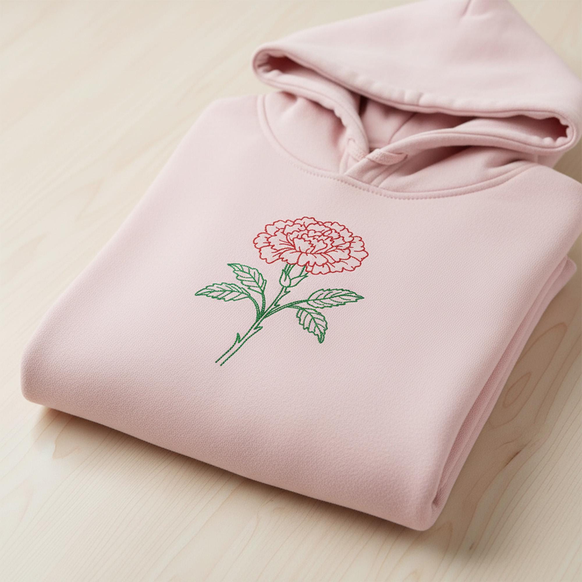 Carnation Outline Flower Machine Embroidery Design mockup preview 2