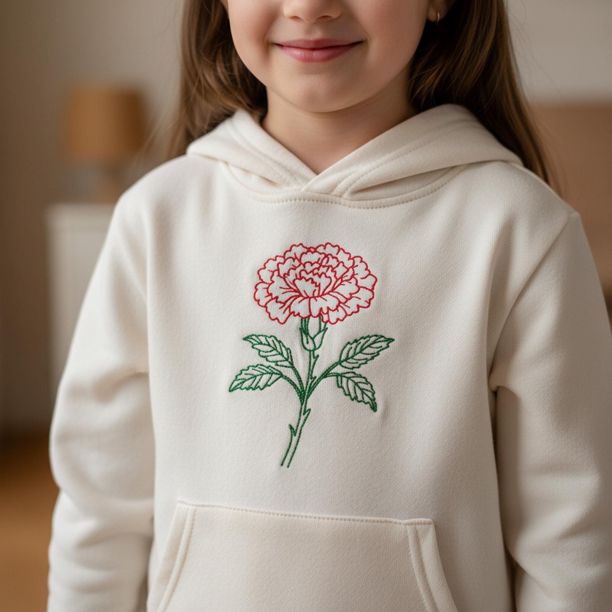 Carnation Outline Flower Machine Embroidery Design mockup preview 3