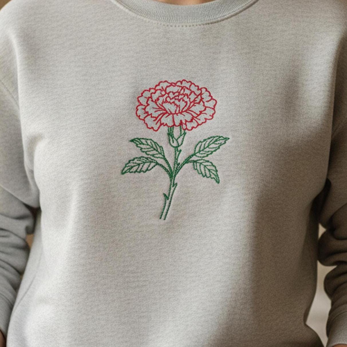 Carnation Outline Flower Machine Embroidery Design worksheet