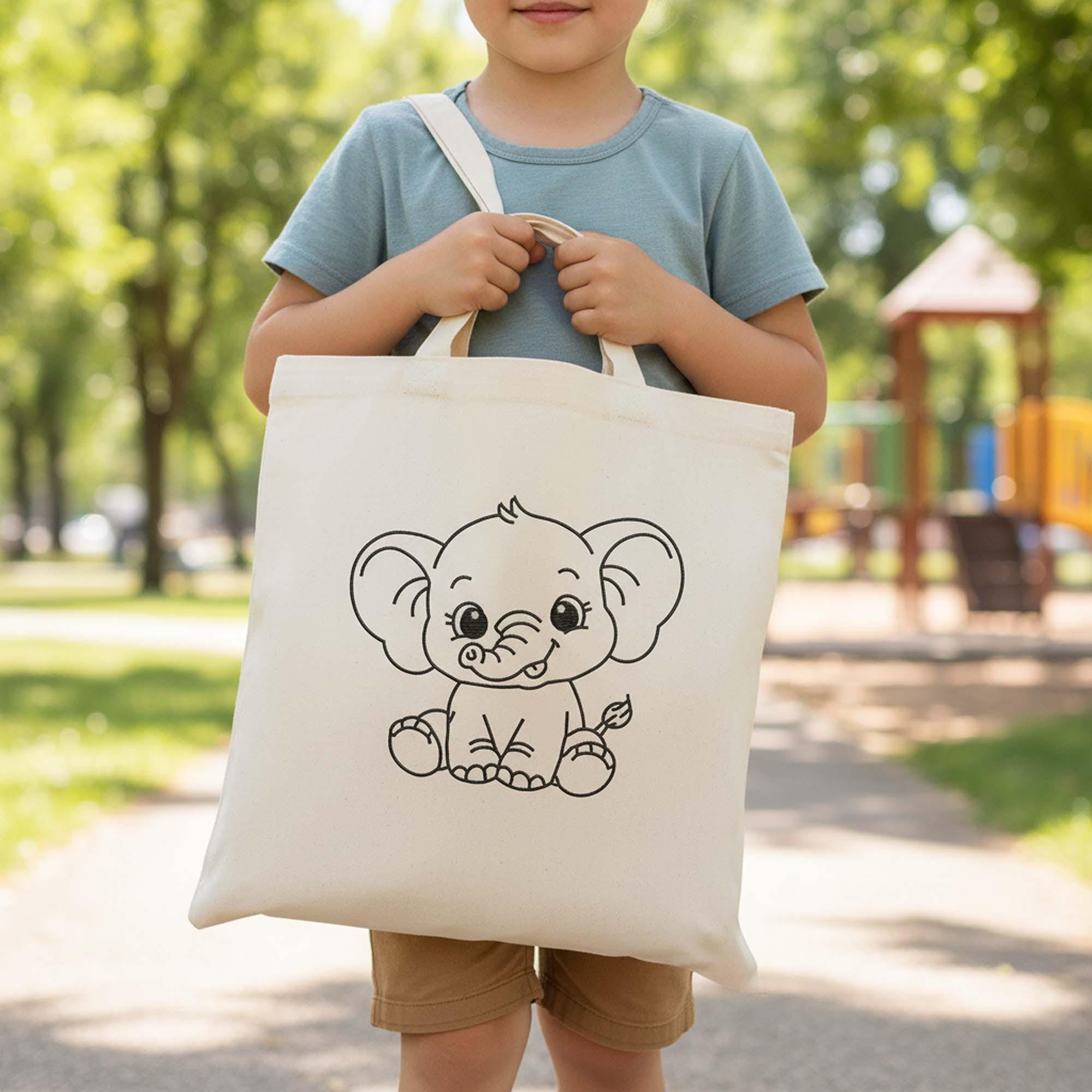 close-up preview of Cartoon Baby Elephant Machine Embroidery Design