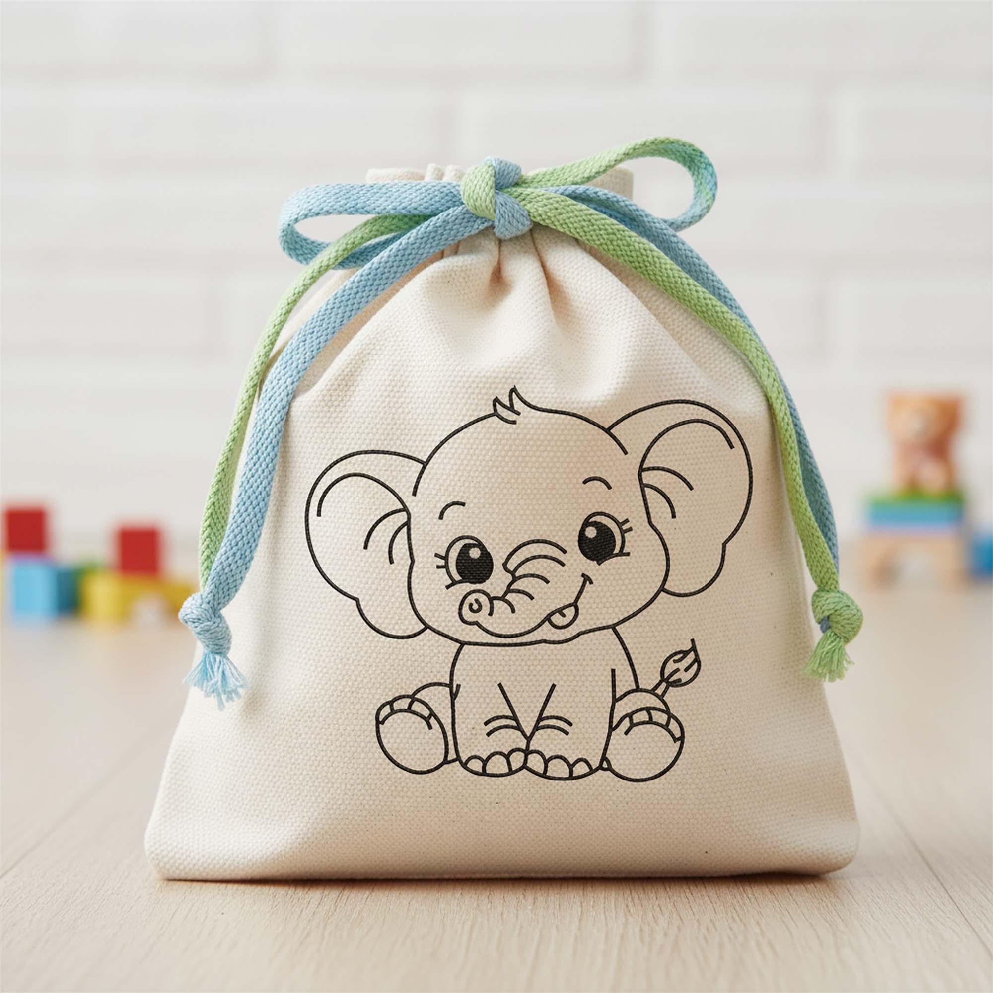 Cartoon Baby Elephant Machine Embroidery Design mockup preview 2