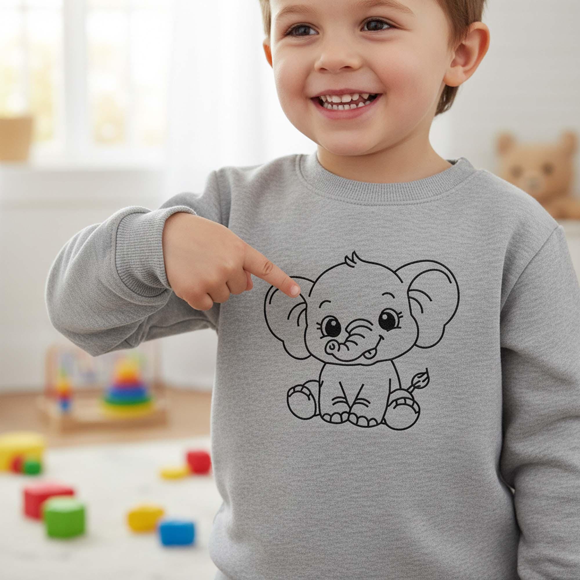 Cartoon Baby Elephant Machine Embroidery Design mockup preview 7