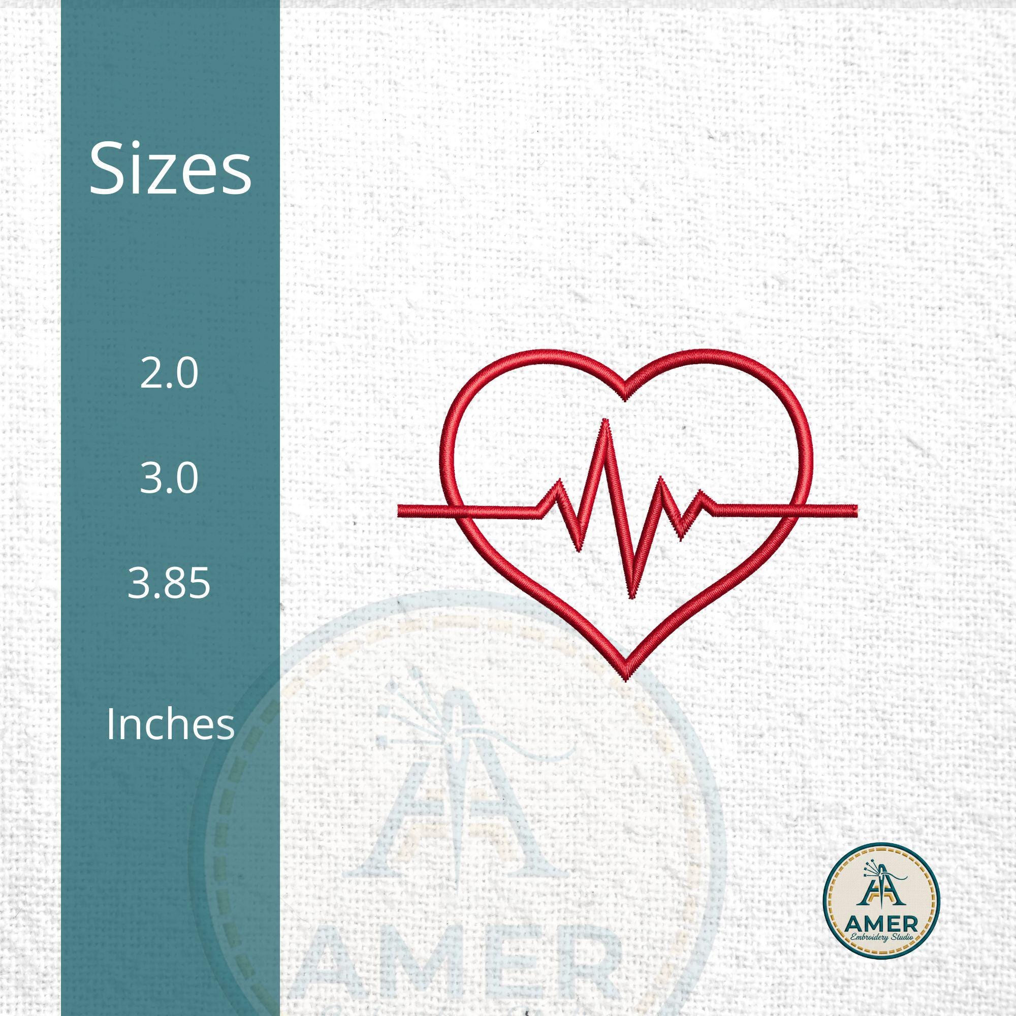 Ekg Heartbeat Nurse Machine Embroidery Design worksheet