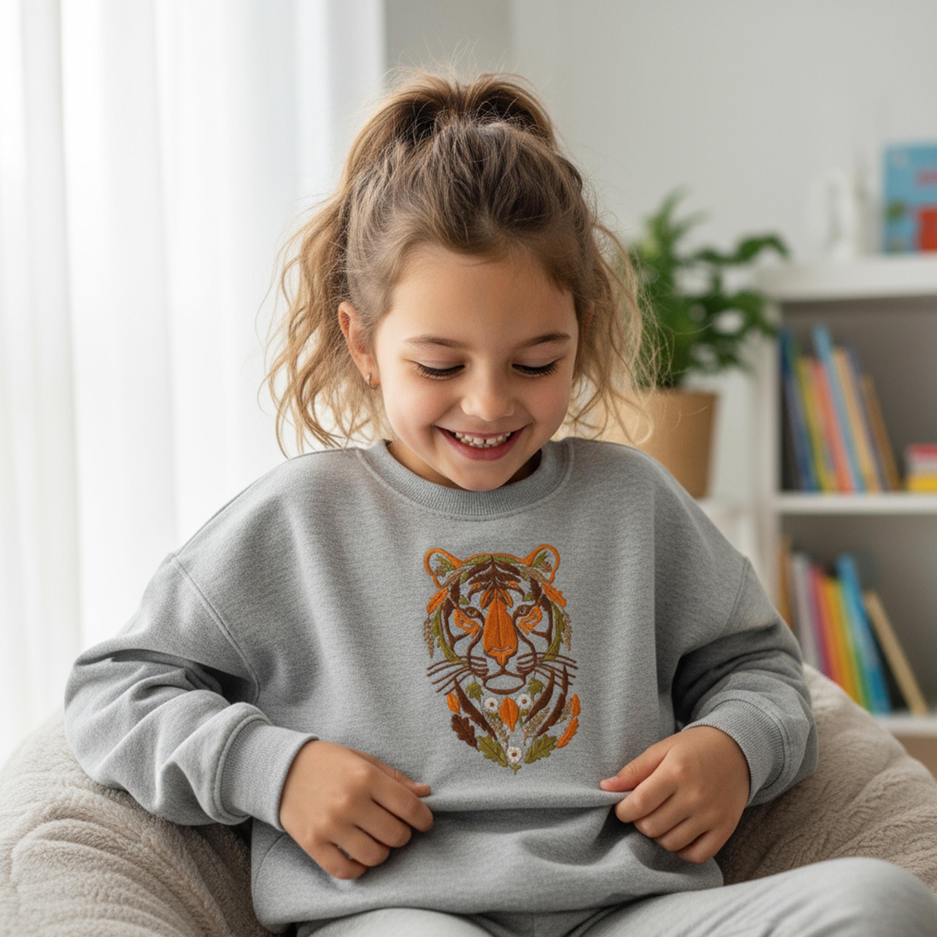 Floral Tiger Head Machine Embroidery Design main preview