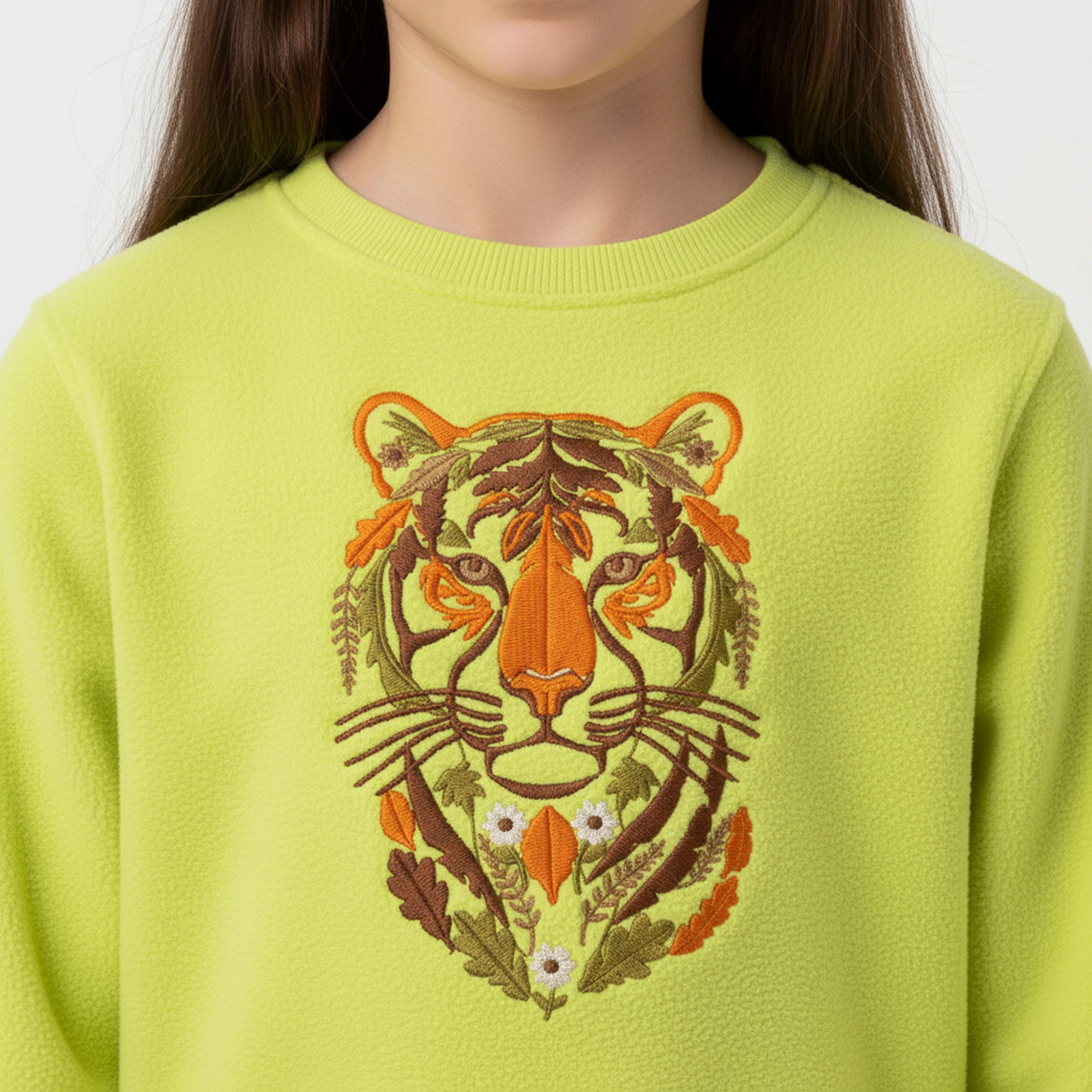 Floral Tiger Head Machine Embroidery Design mockup preview 7