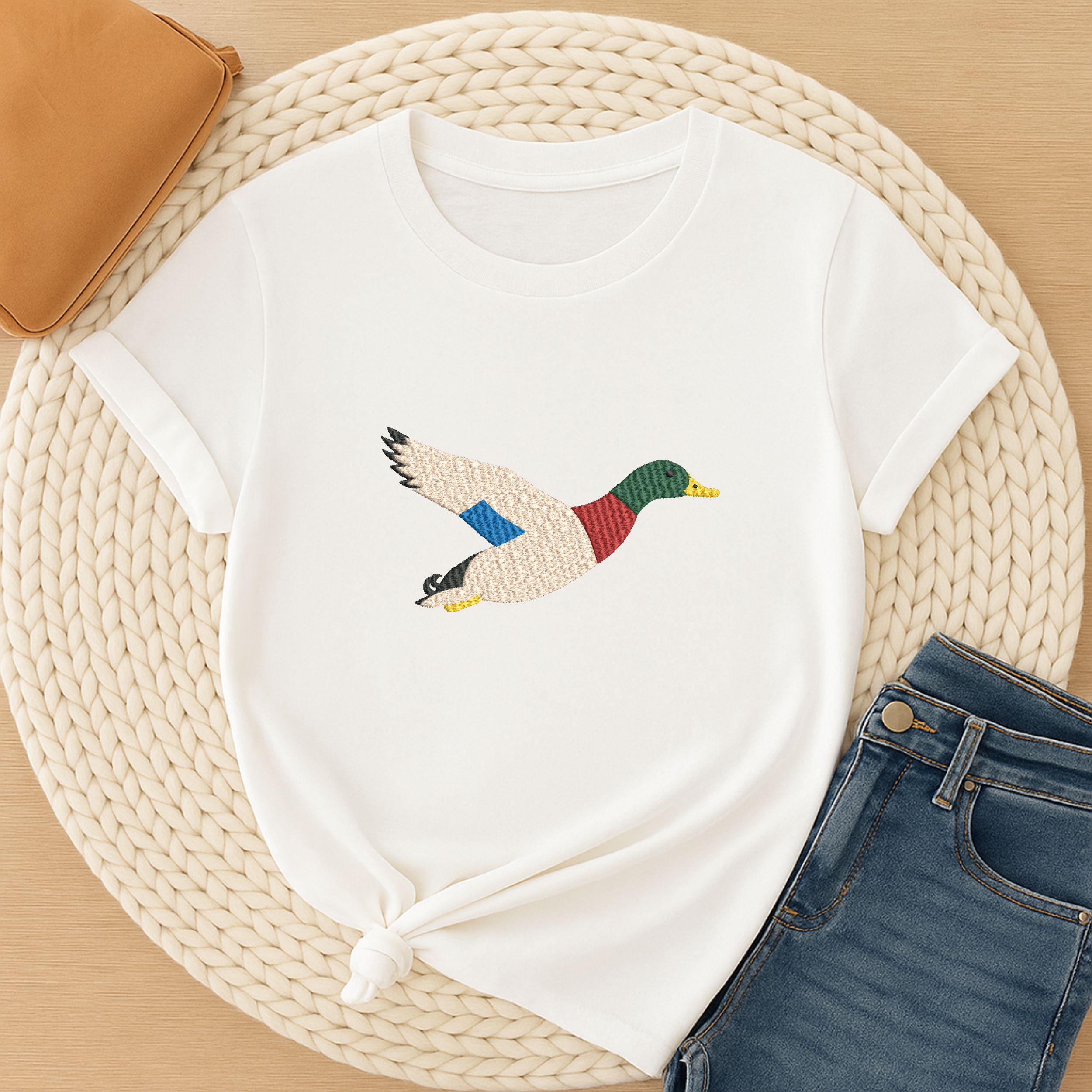 Flying Mallard Duck Machine Embroidery Design worksheet