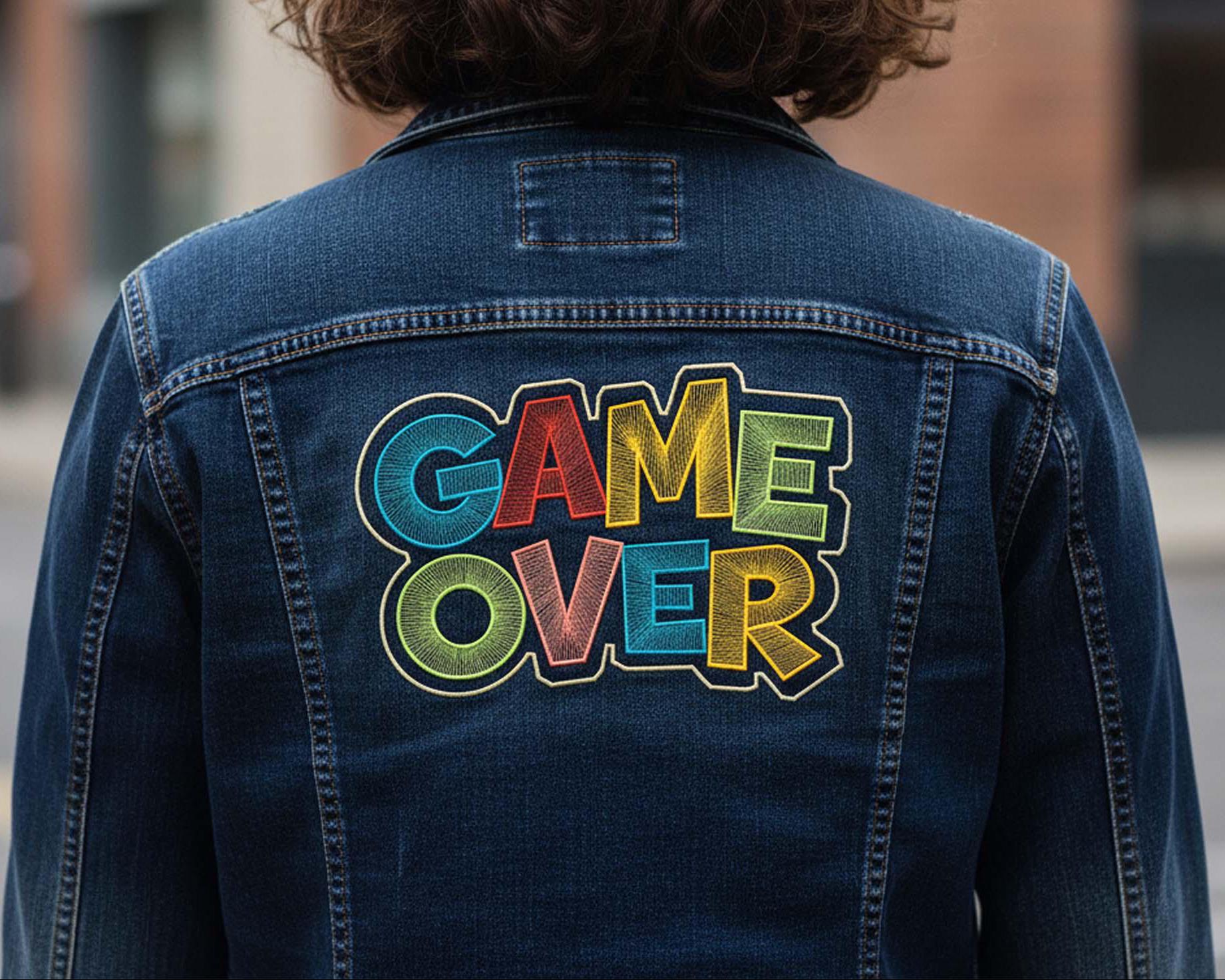 Game Over Gamer Machine Embroidery Design main preview