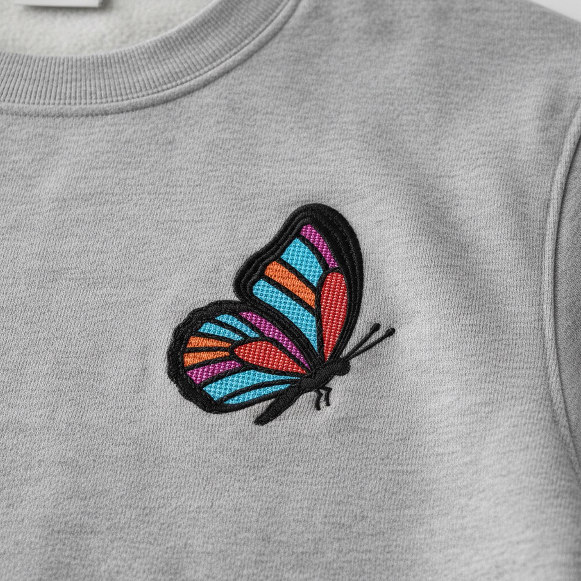 Stained Glass Butterfly Embroidery, Colorful Monarch Machine Design, Realistic Nature Pattern - Image 10