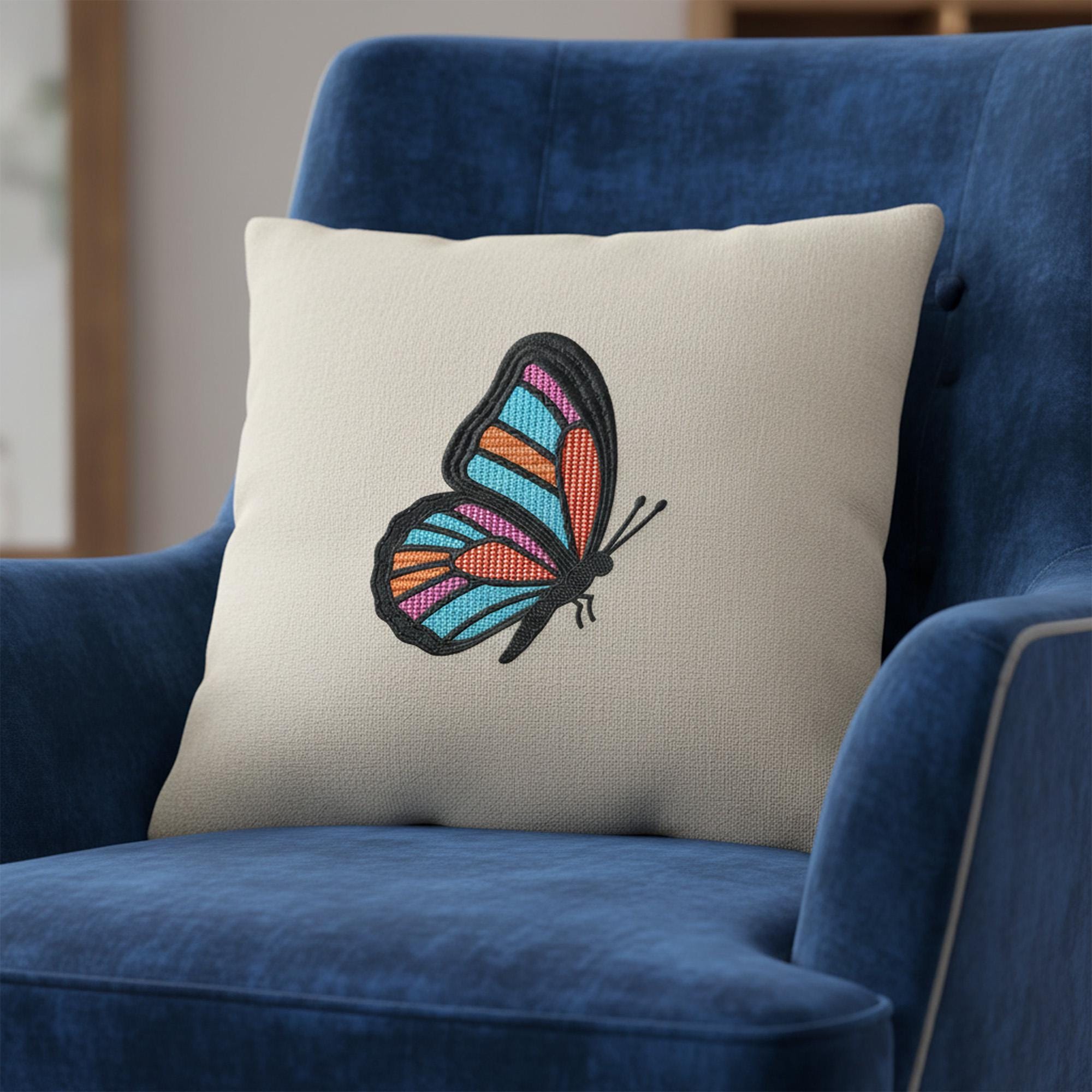 Stained Glass Butterfly Embroidery, Colorful Monarch Machine Design, Realistic Nature Pattern - Image 9