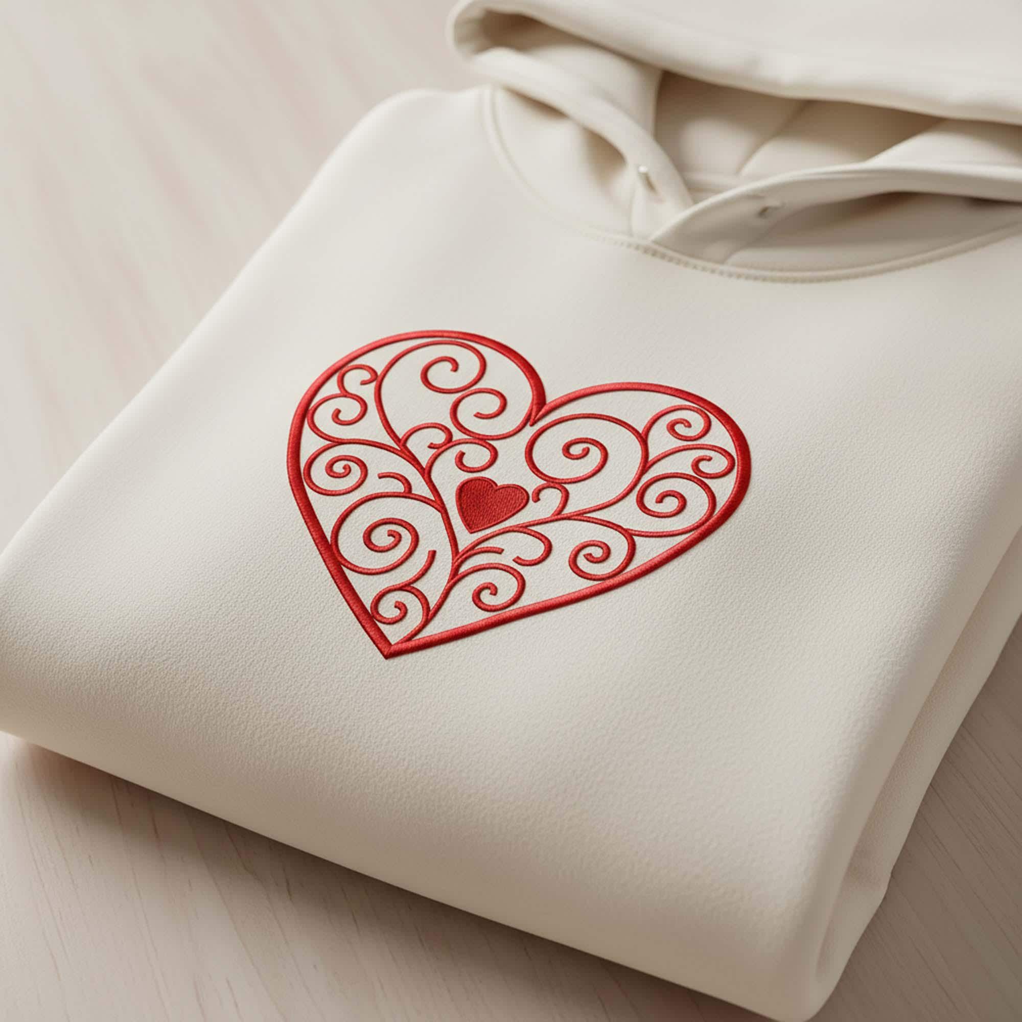 Filigree Heart Swirl Embroidery Design, Valentine Machine Embroidery - Image 4