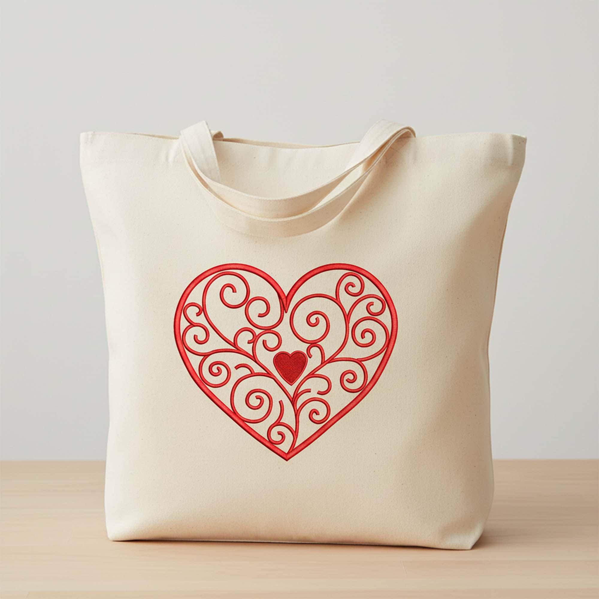 Filigree Heart Swirl Embroidery Design, Valentine Machine Embroidery - Image 3