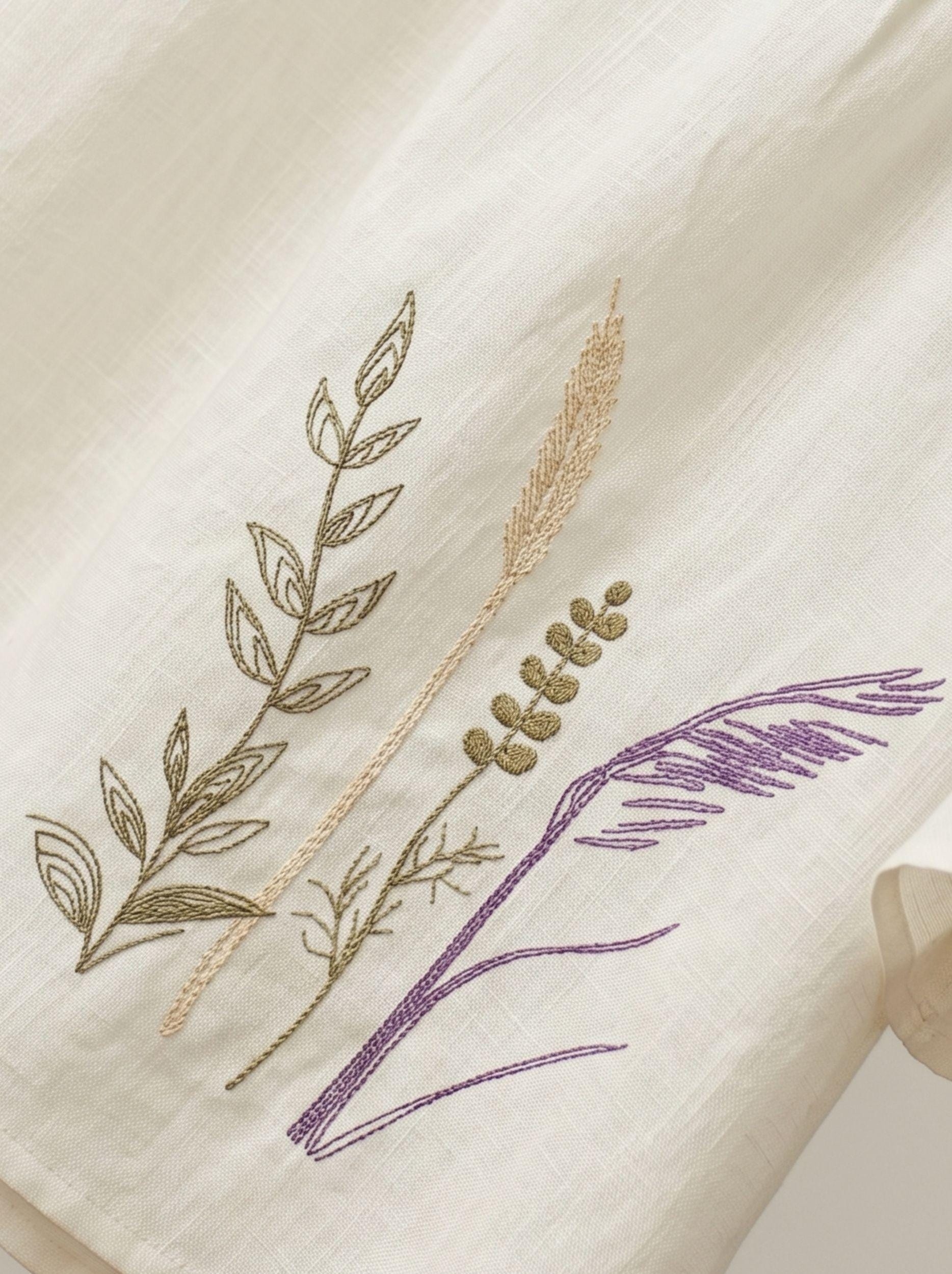 Embroidery file Wild Grasses, Botanical Meadow Design for Hoop 4x4 5x7