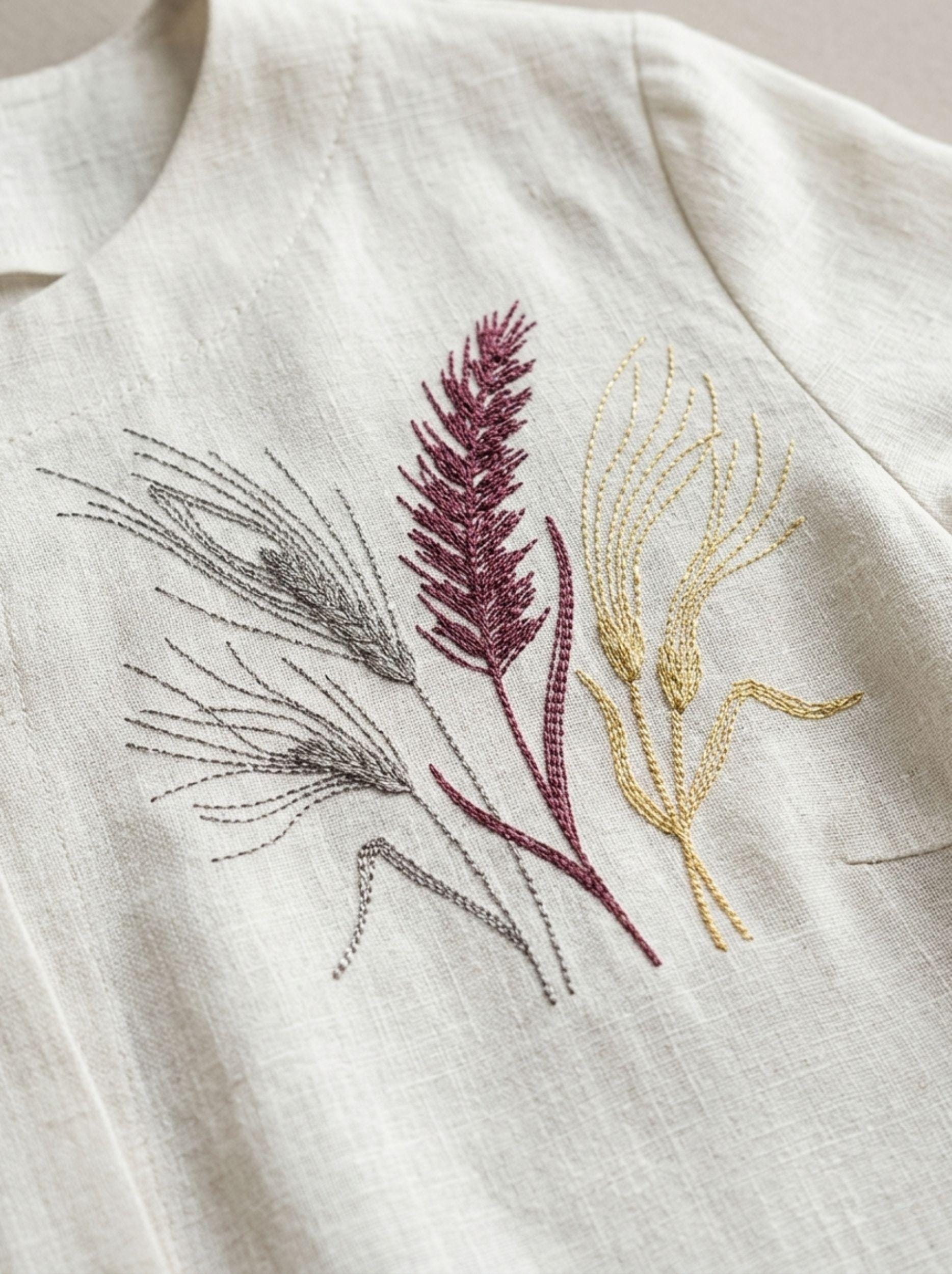 Embroidery file Wild Wheat, Autumn Meadow Botanical Design