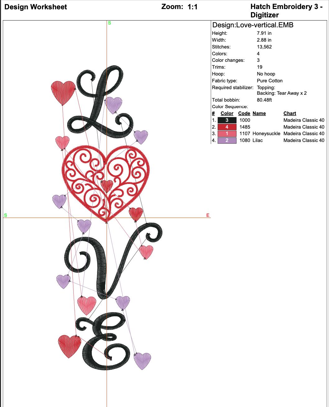 Love Word with Heart Swirls Valentine Machine Embroidery Desin mockup preview 7