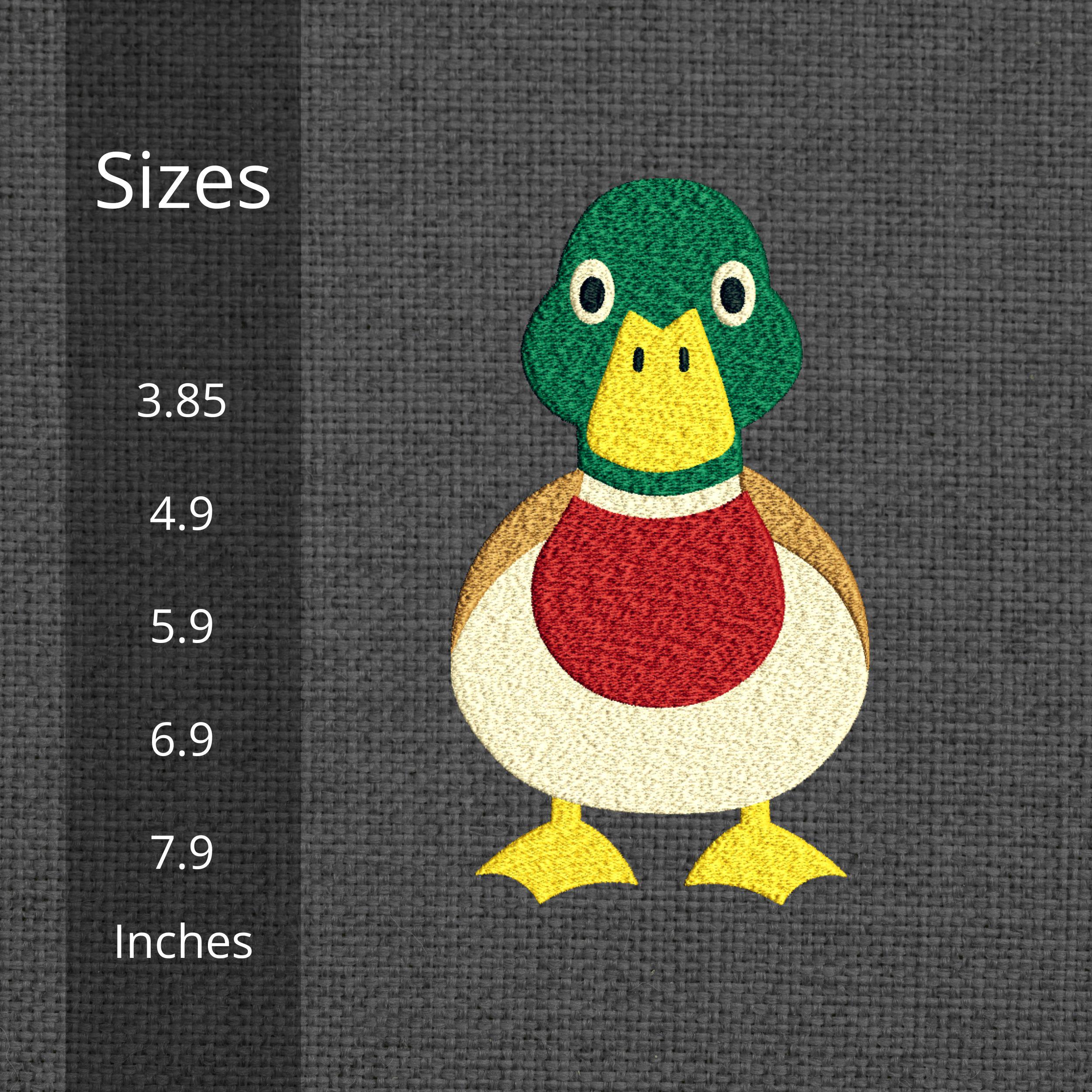 Mallard Duck Cartoon Machine Embroidery Design mockup preview 2