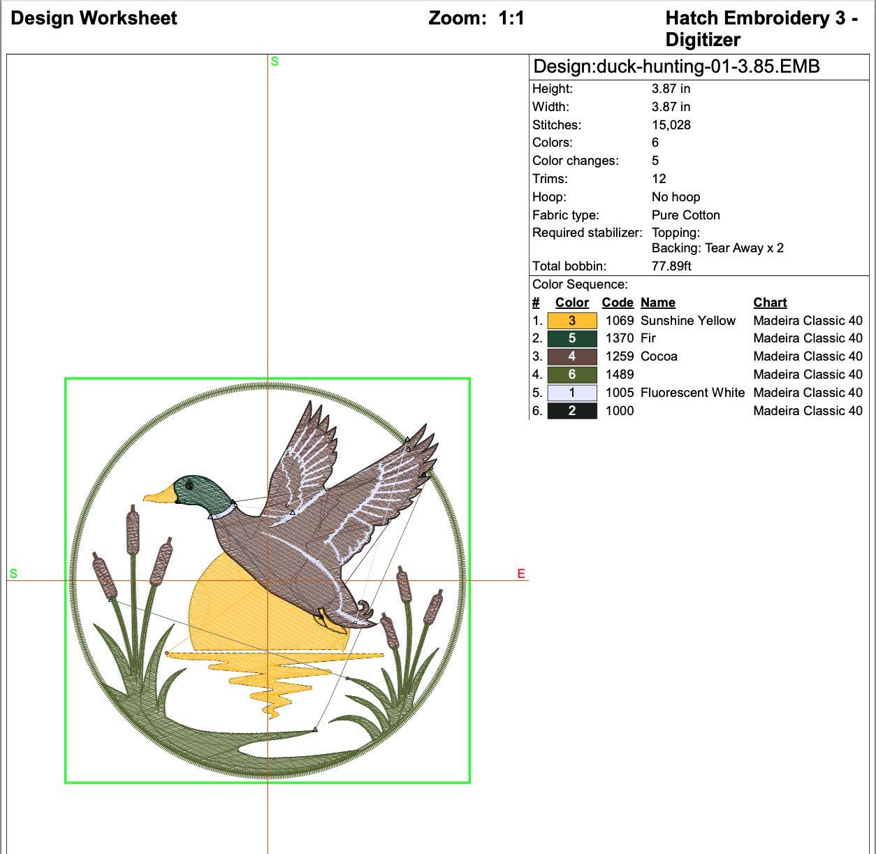 Mallard Duck Wildlife Machine Embroidery Design mockup preview 8