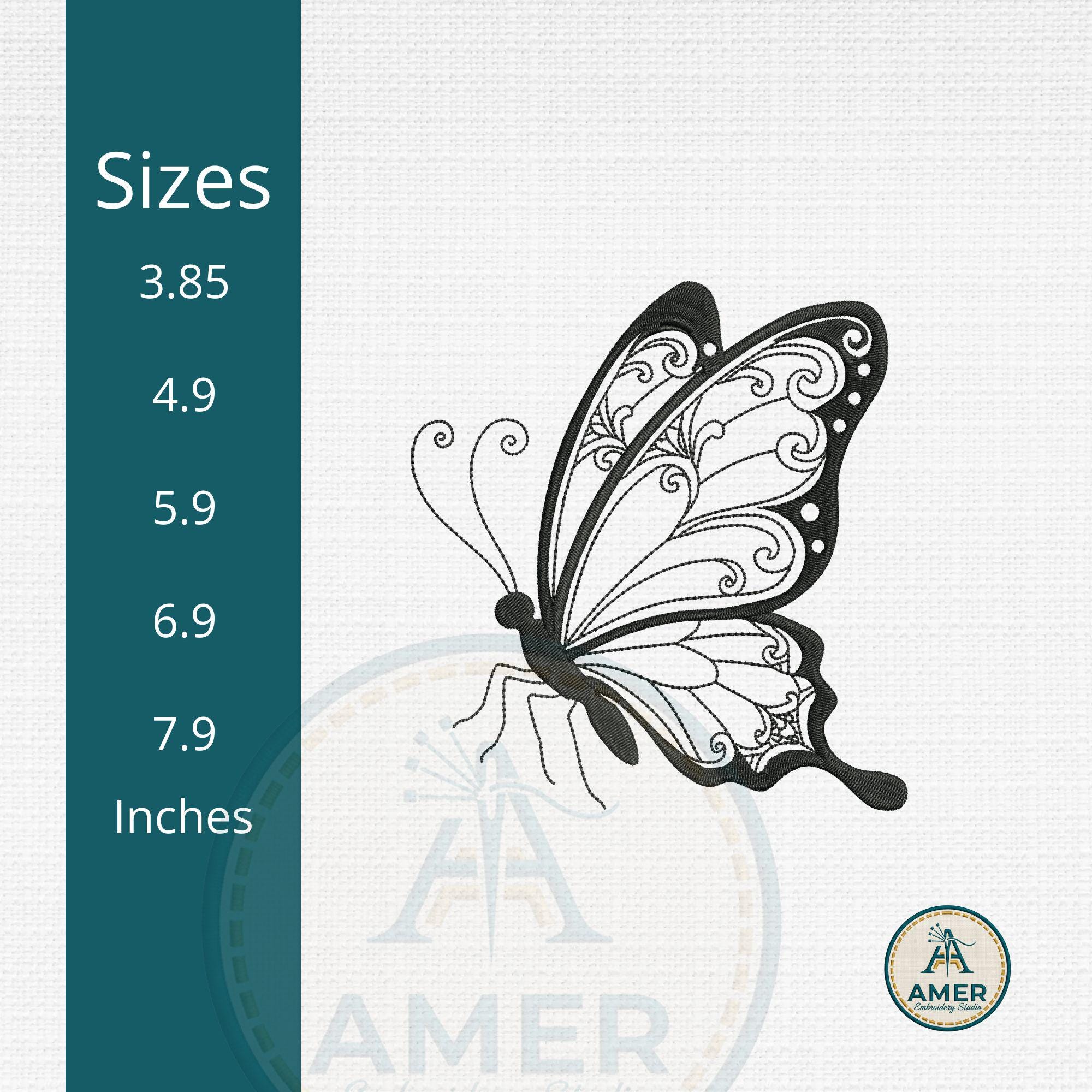 Mandala Butterfly Machine embroidery mockup preview 2