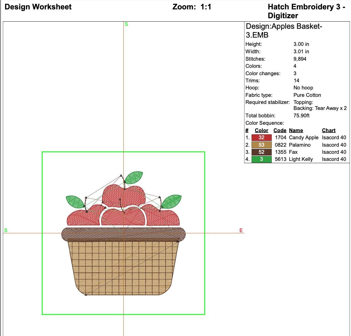 Mini Apple Basket Machine Embroidery Design mockup preview 8