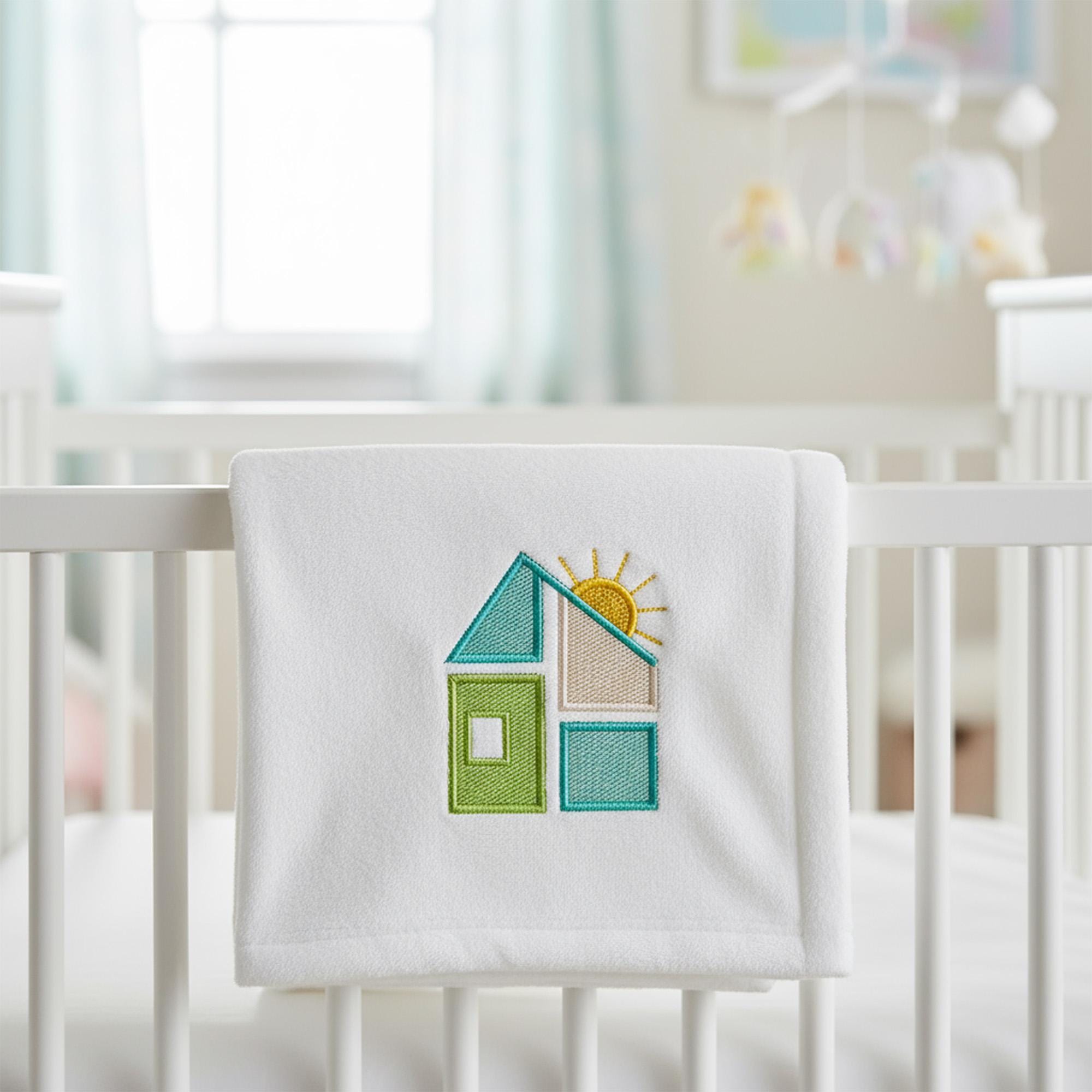 Mini House With Sun Machine Embroidery Design main preview