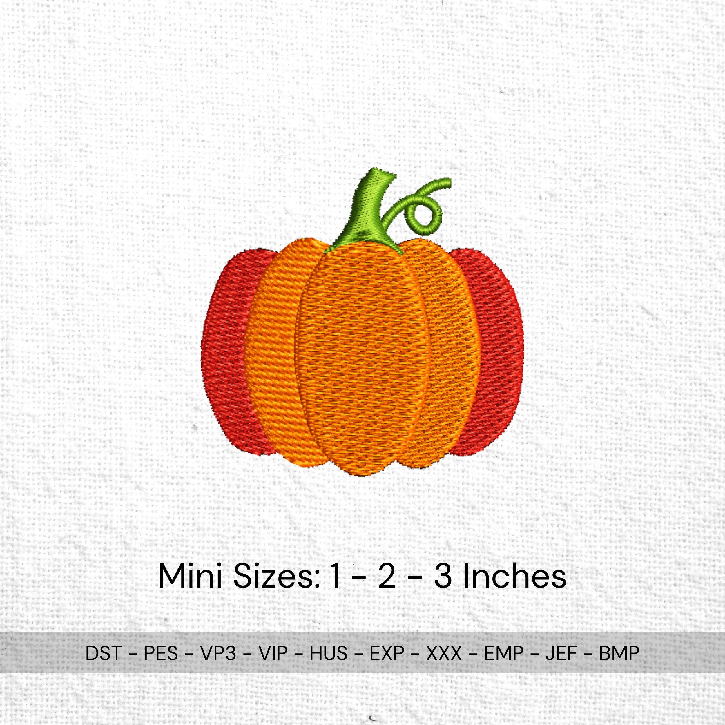 size chart for Mini Pumpkin Fall Machine Embroidery Design
