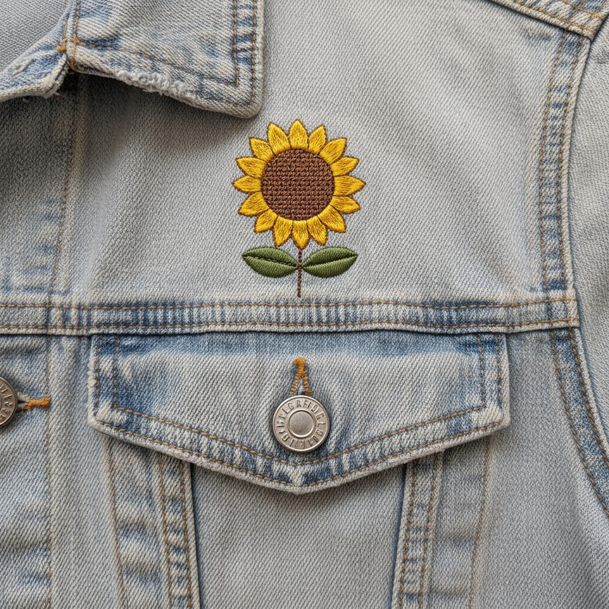 close-up preview of Mini Sunflower Machine Embroidery Design