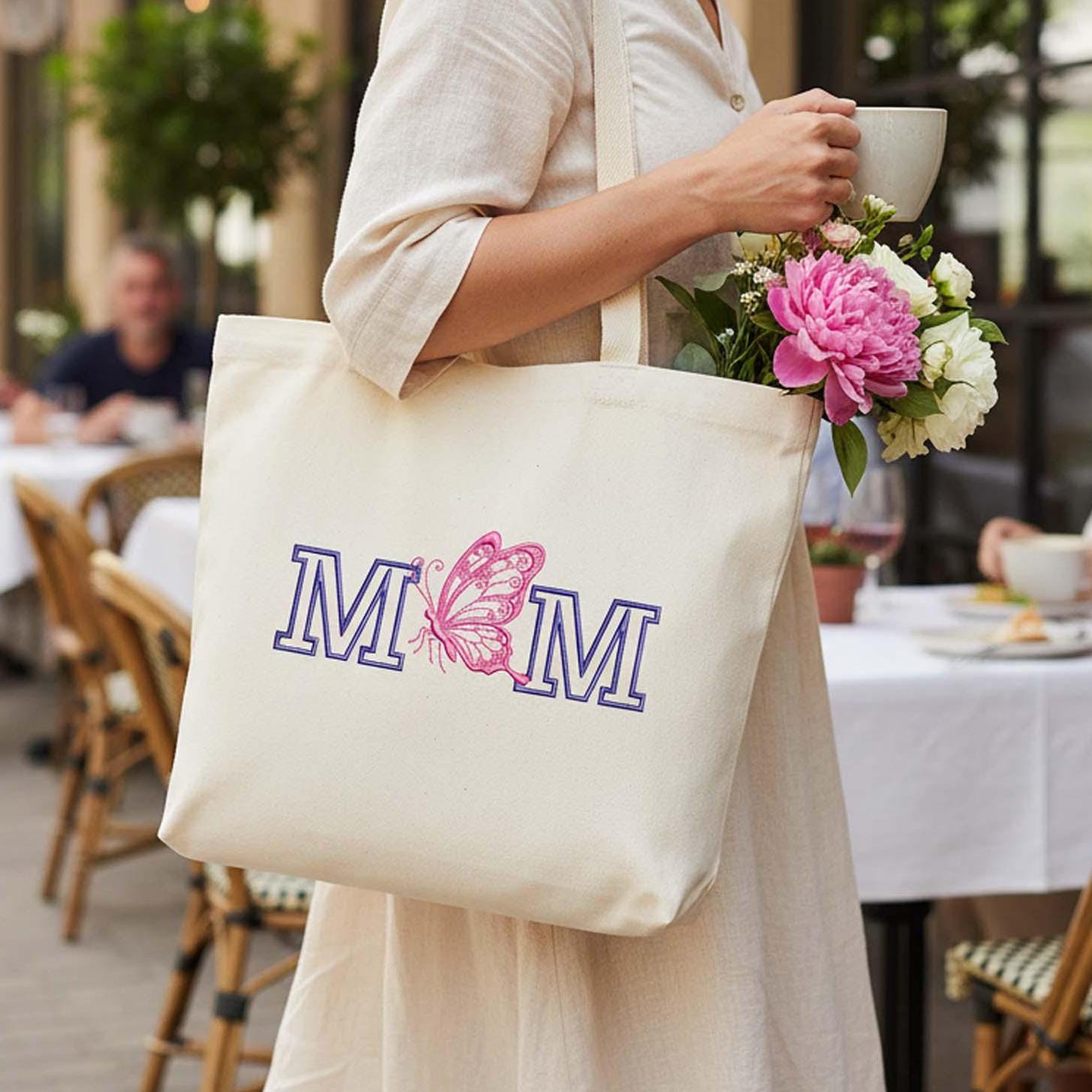 Mom Butterfly Monogram Machine Embroidery Design mockup preview 9