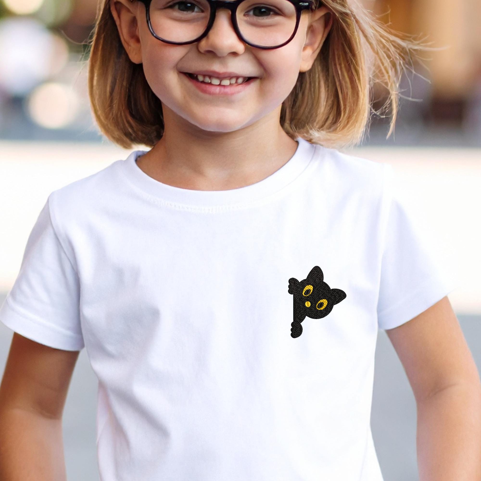 Peeking Black Cat Embroidery Design mockup preview 8