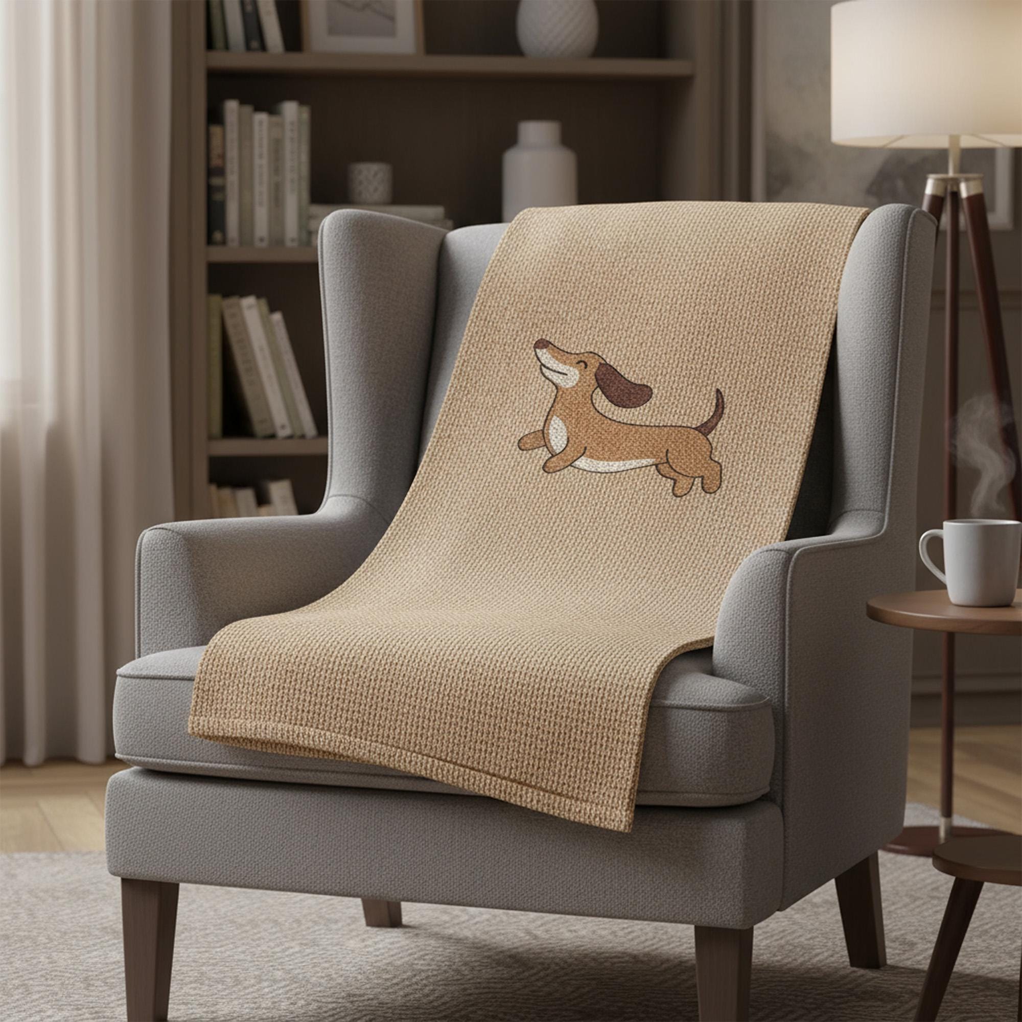 close-up preview of Playful Dachshund Machine Embroidery Design
