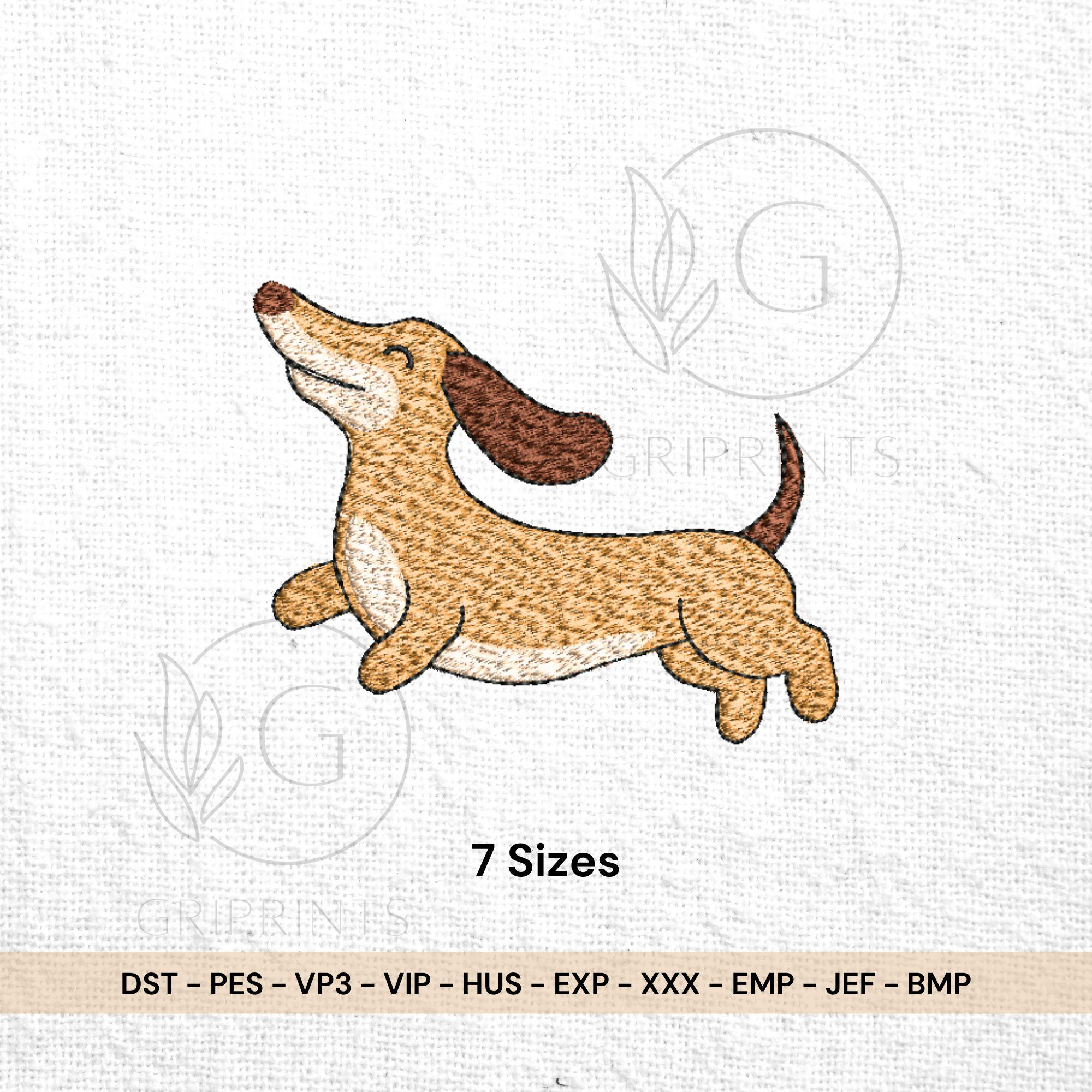 Playful Dachshund Machine Embroidery Design mockup preview 2