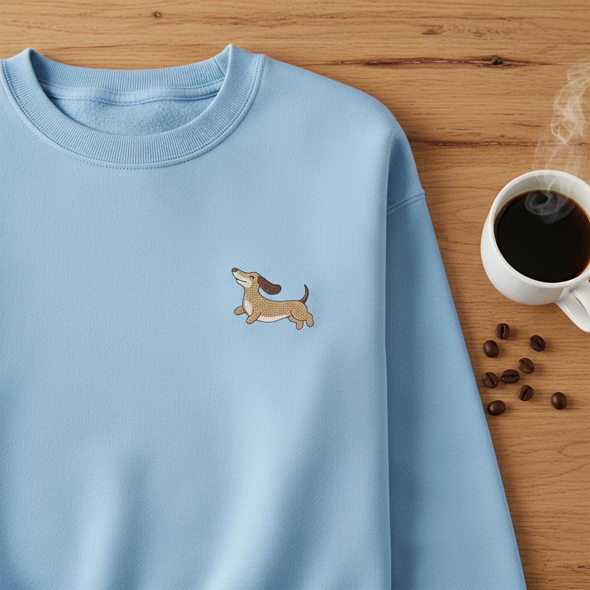 Playful Dachshund Machine Embroidery Design mockup preview 8