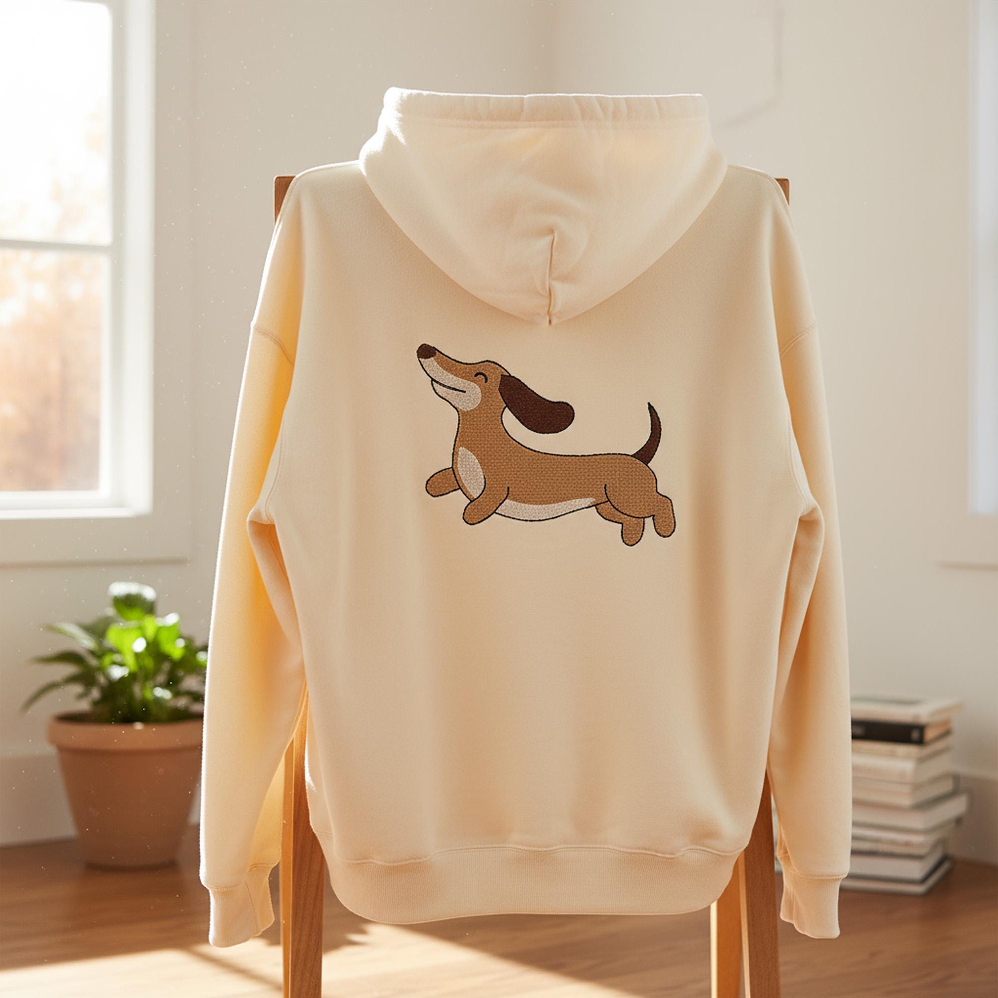 Playful Dachshund Machine Embroidery Design mockup preview 9