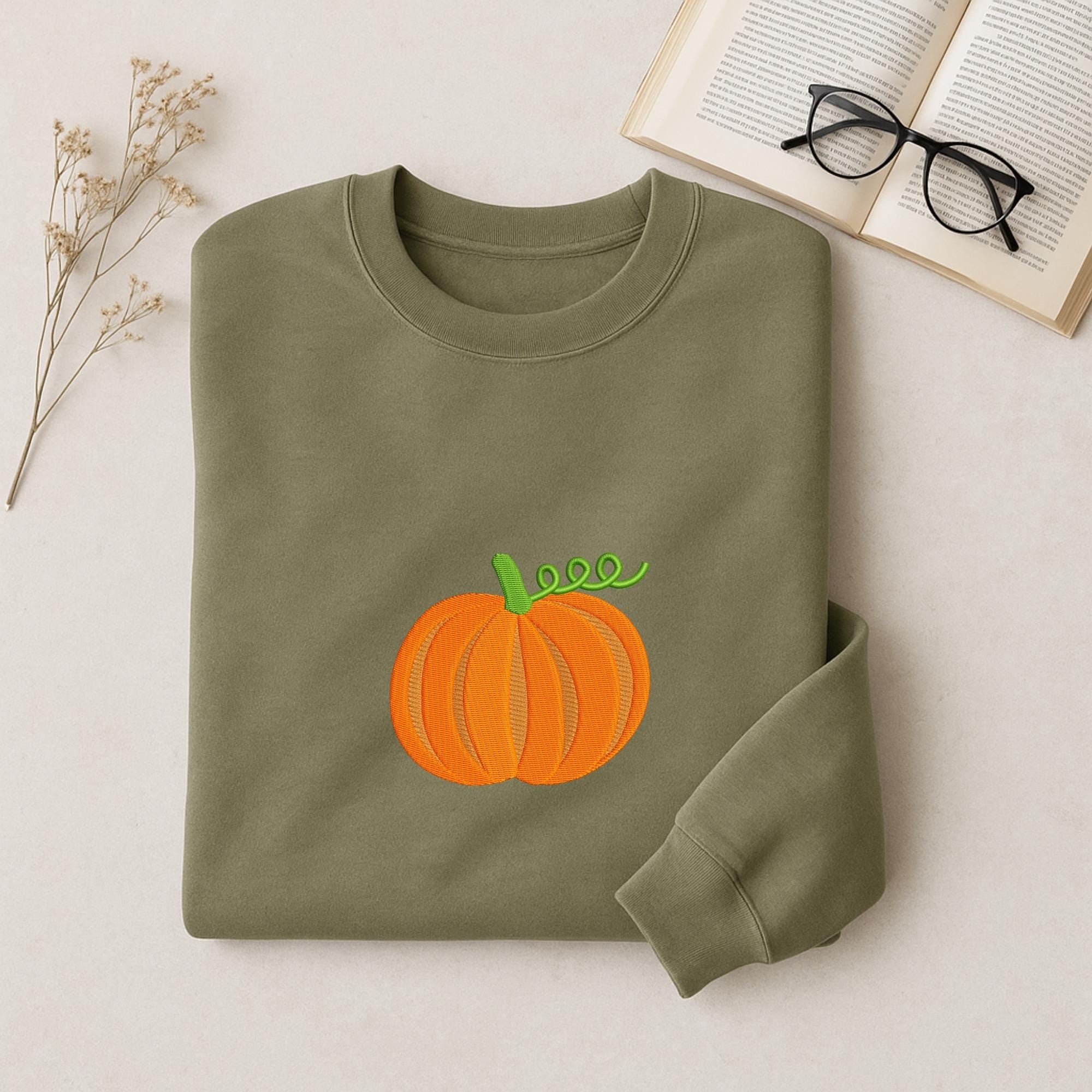 close-up preview of Pumpkin Fall Harvest Embroidery