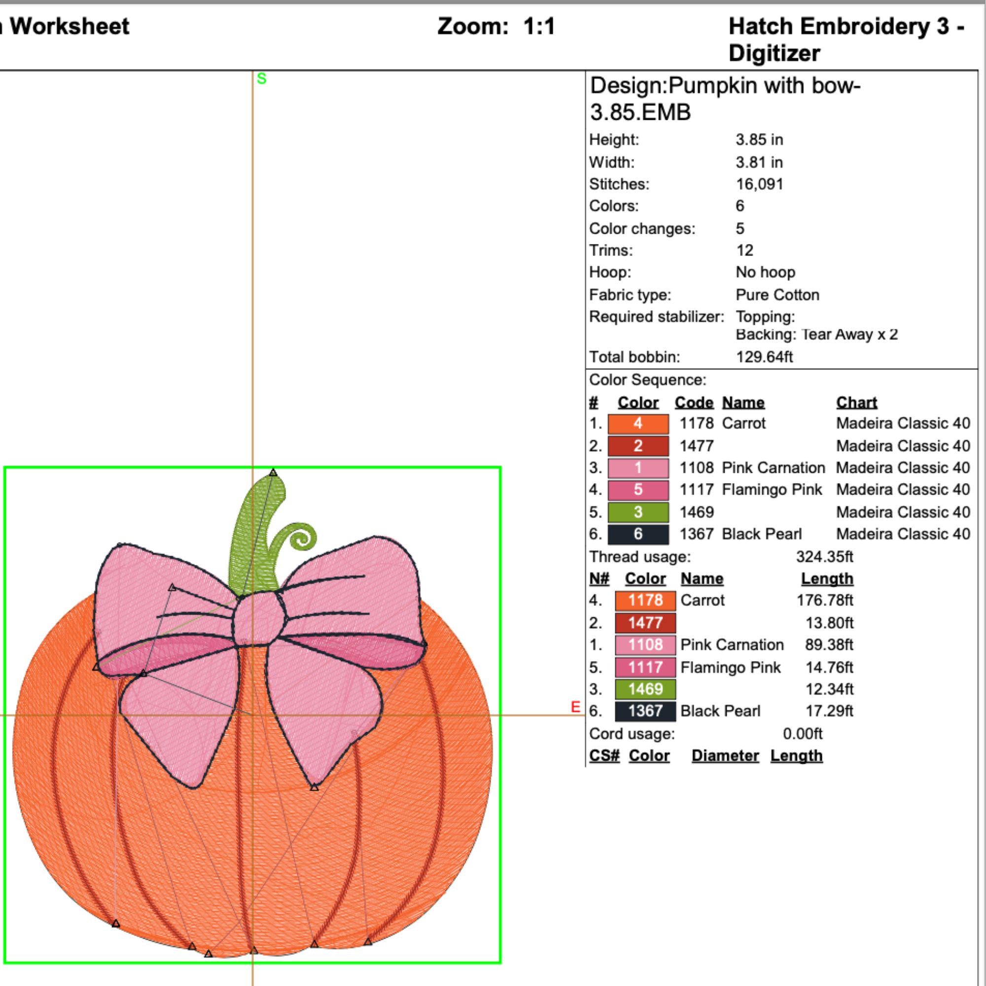 Pumpkin with Pink Bow MaEhine mbroidery Design mockup preview 8