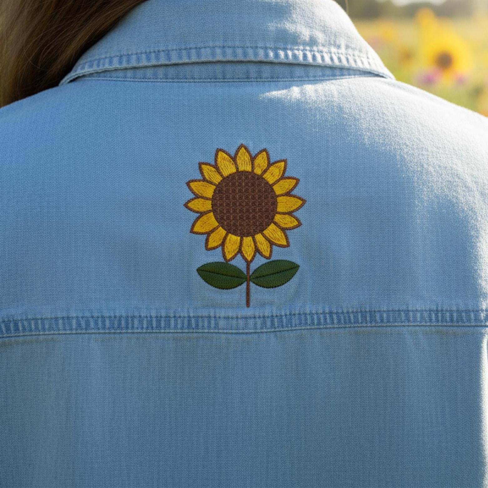 Realistic Sunflower Machine Embroidery Design main preview