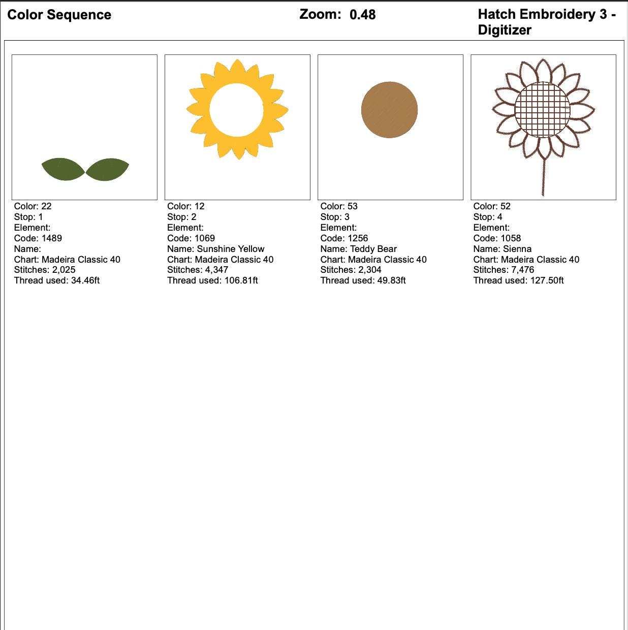 Realistic Sunflower Machine Embroidery Design mockup preview 10