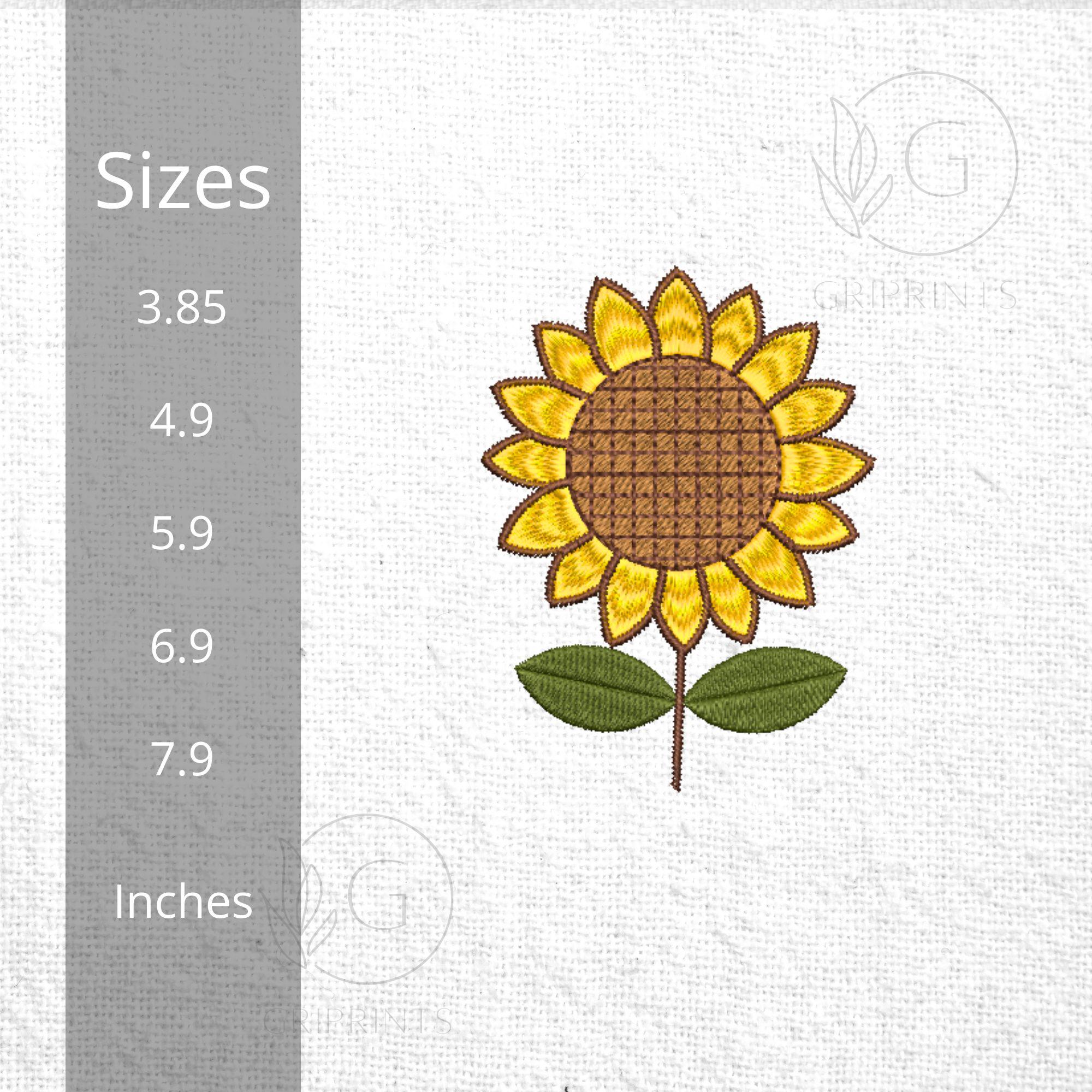 Realistic Sunflower Machine Embroidery Design mockup preview 2