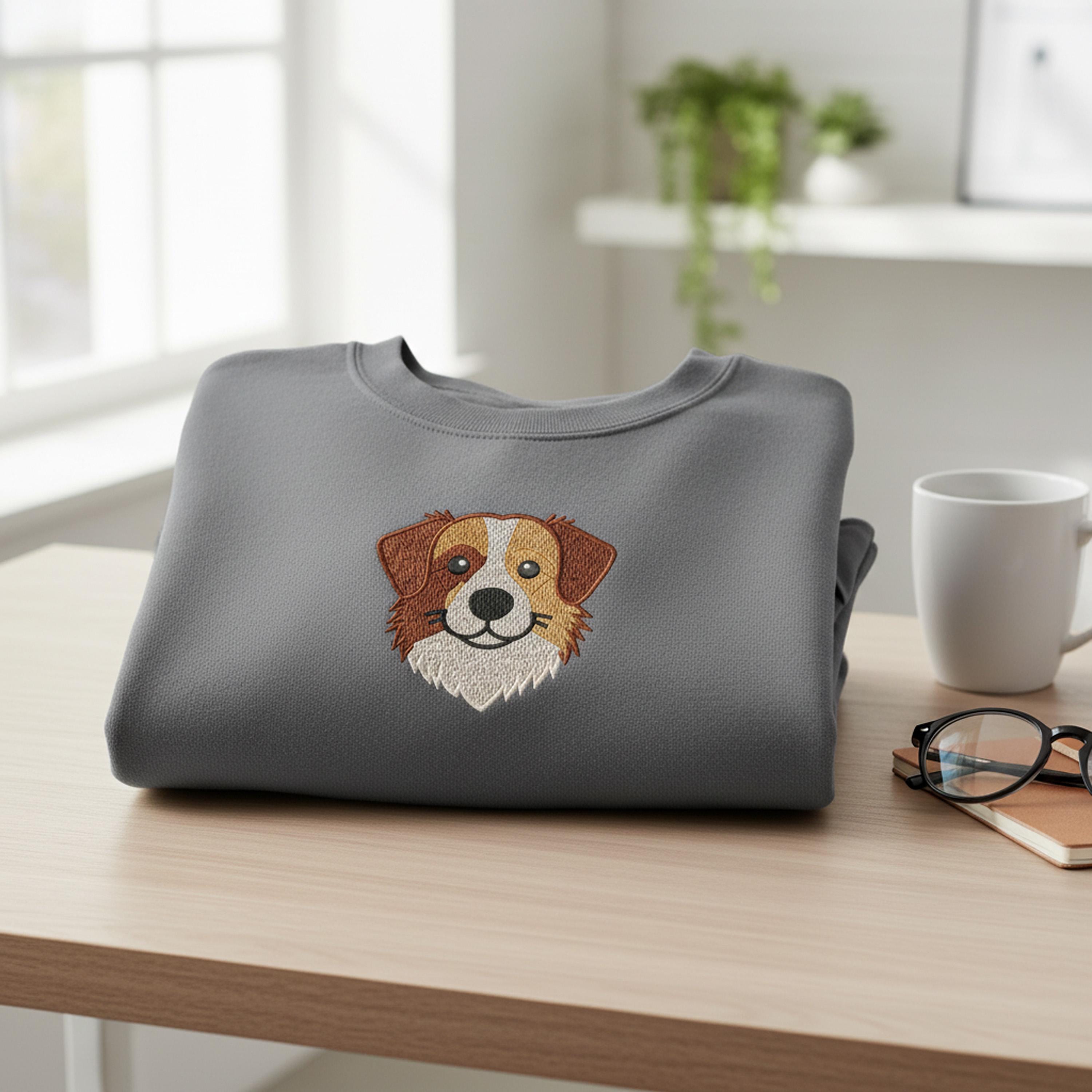 size chart for Red Tri Australian Shepherd Machine Embroidery Desin