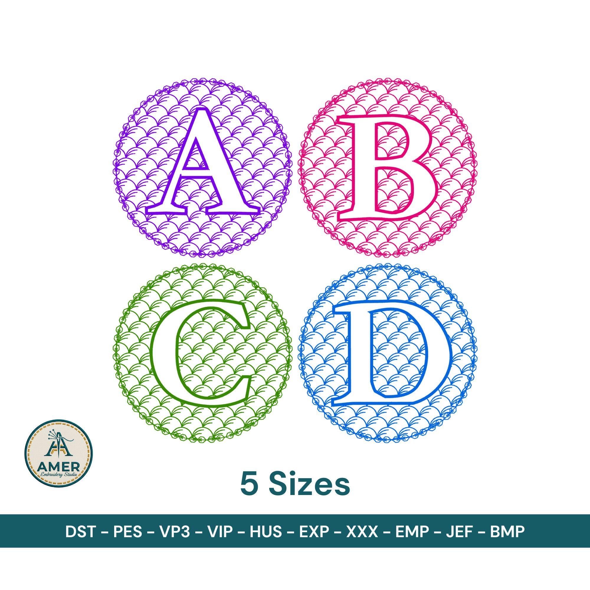 Fish Scale Alphabet Machine Embroidery Design main preview
