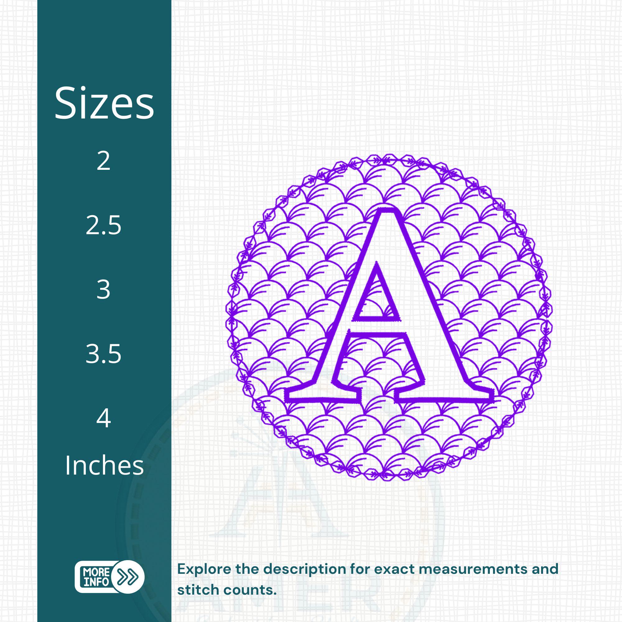 Fish Scale Alphabet Machine Embroidery Design mockup preview 3